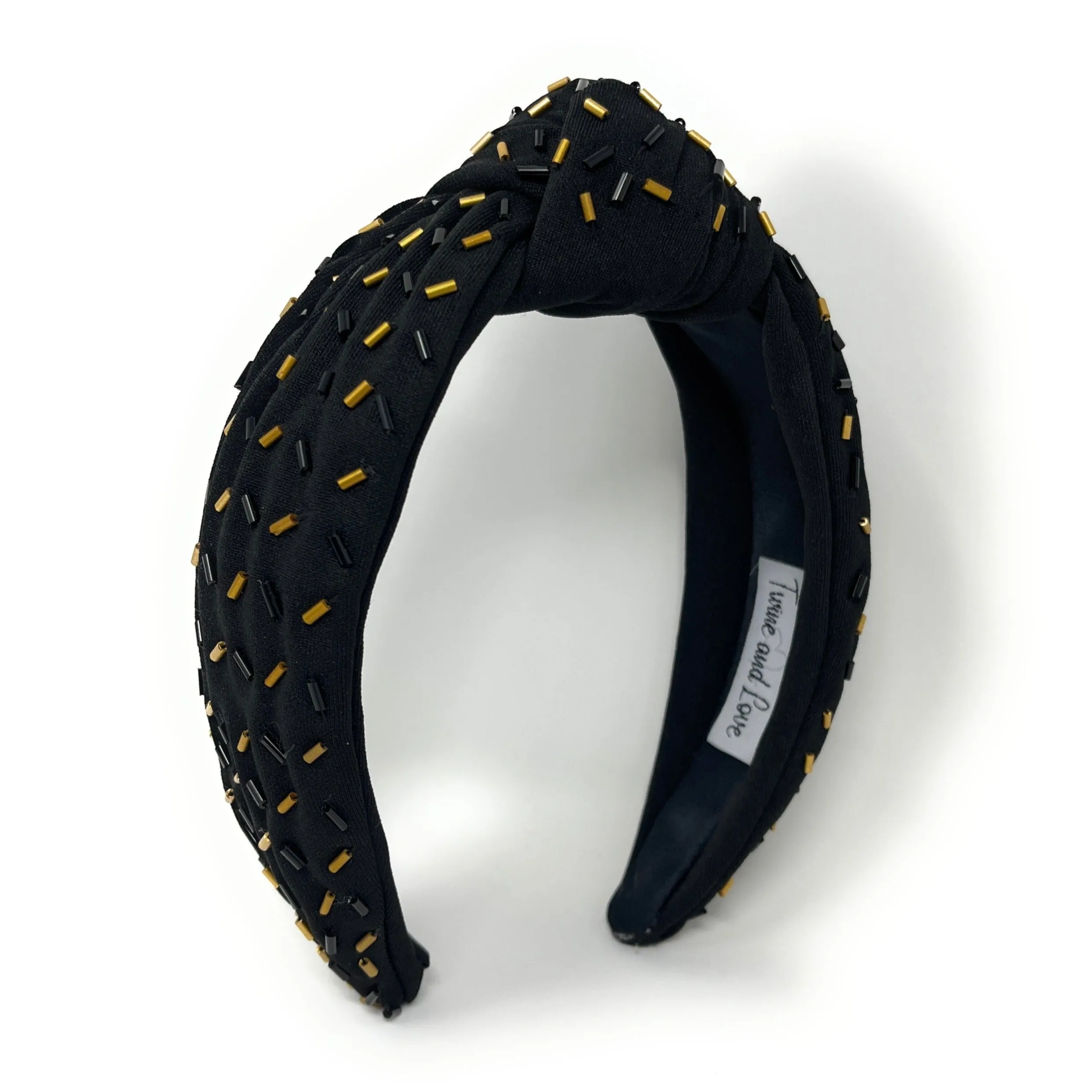 Black Gold Confetti Knot Headband