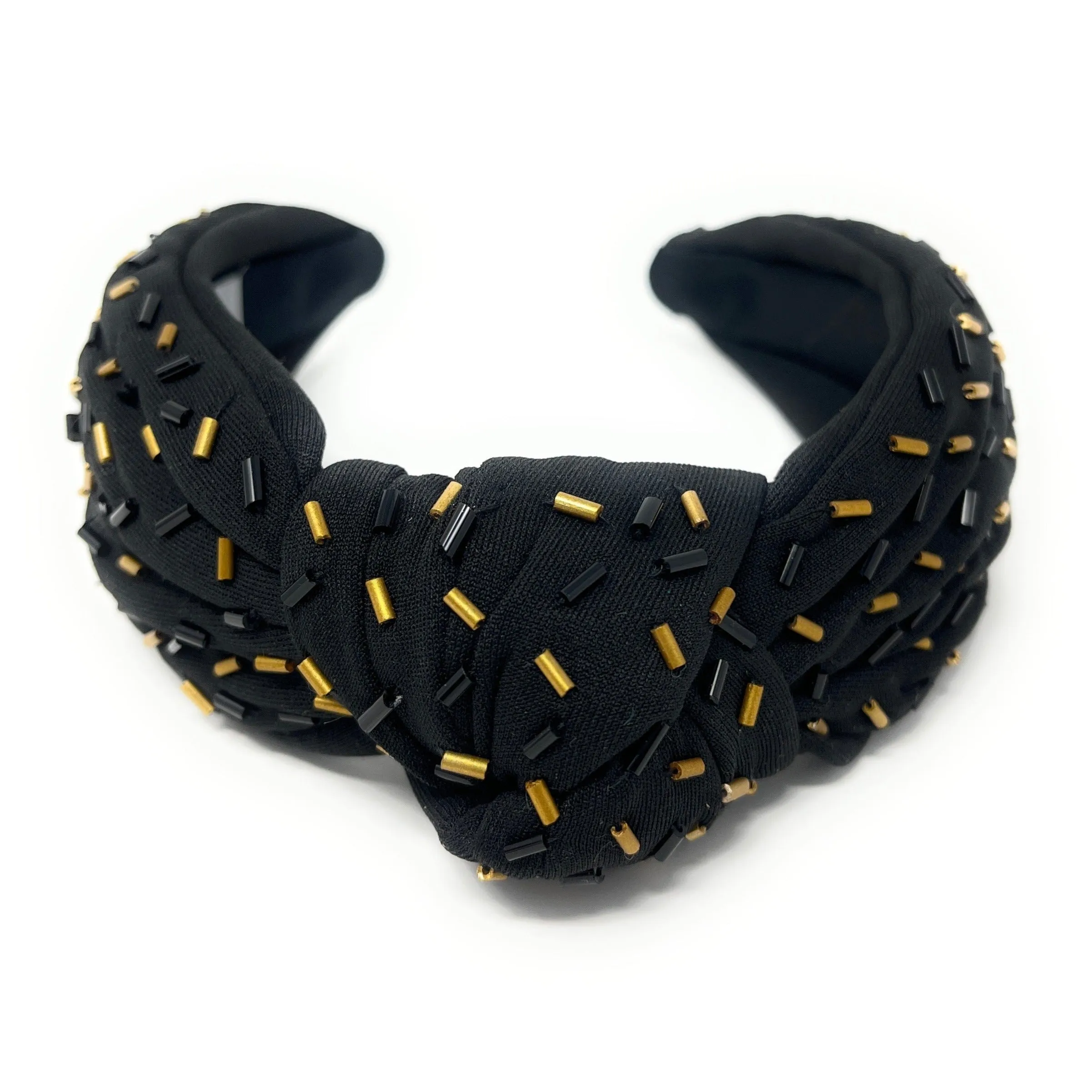 Black Gold Confetti Knot Headband