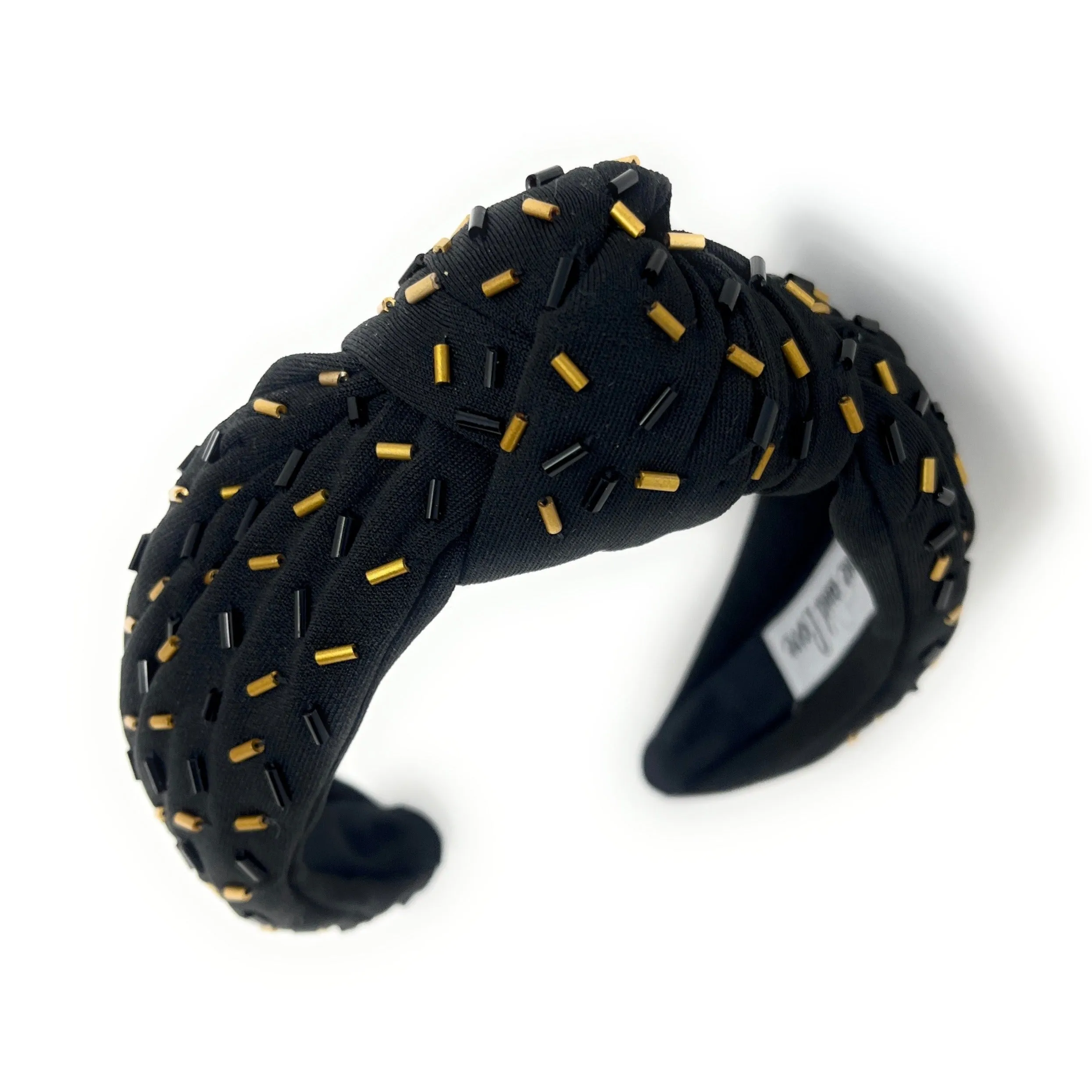 Black Gold Confetti Knot Headband