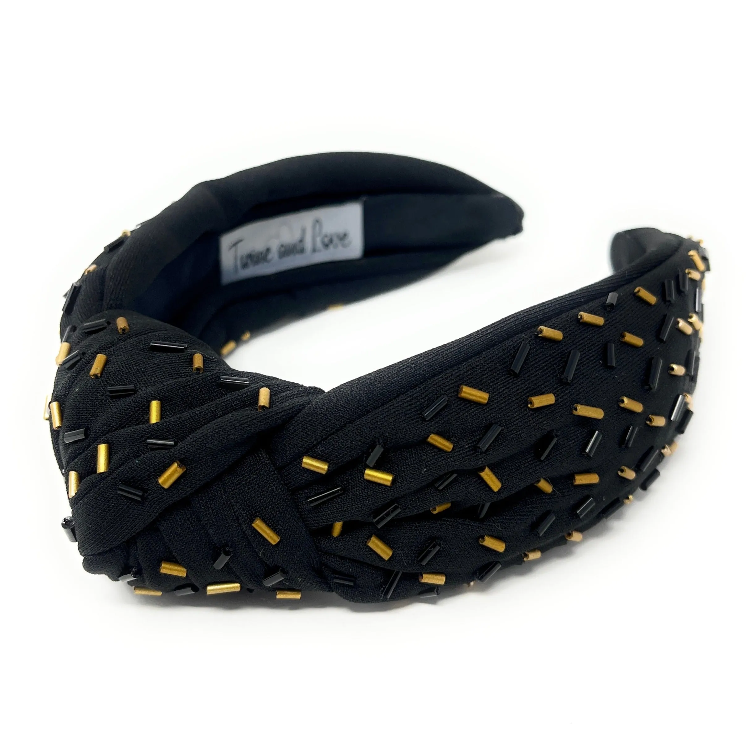 Black Gold Confetti Knot Headband