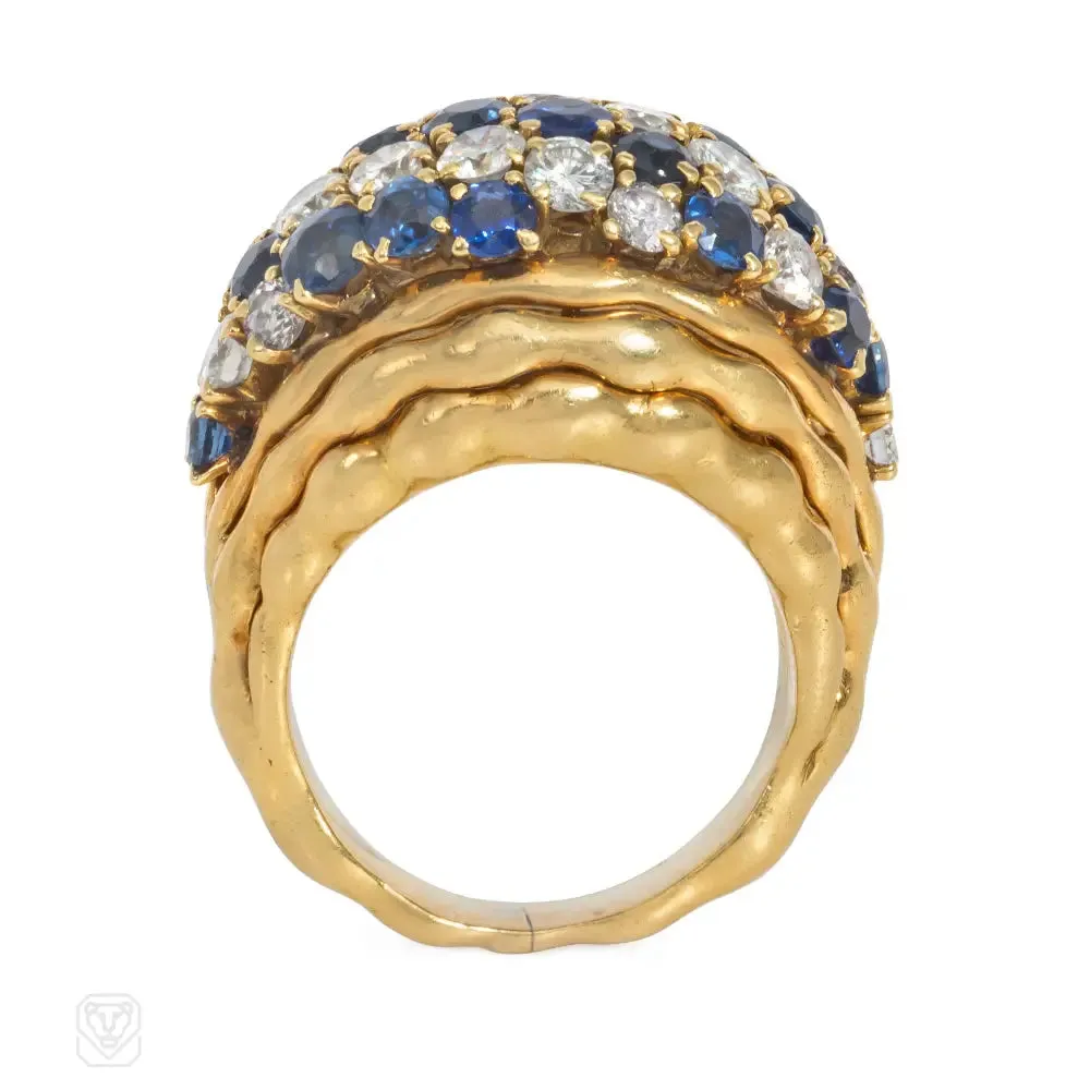 Boucheron, Paris sapphire and diamond striped cocktail ring