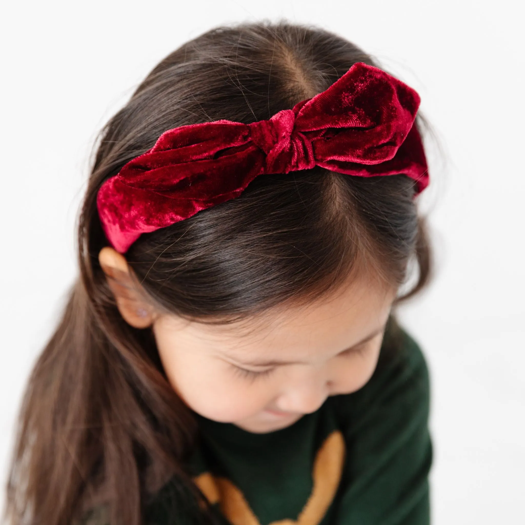 Bow Headband - Crimson Velvet