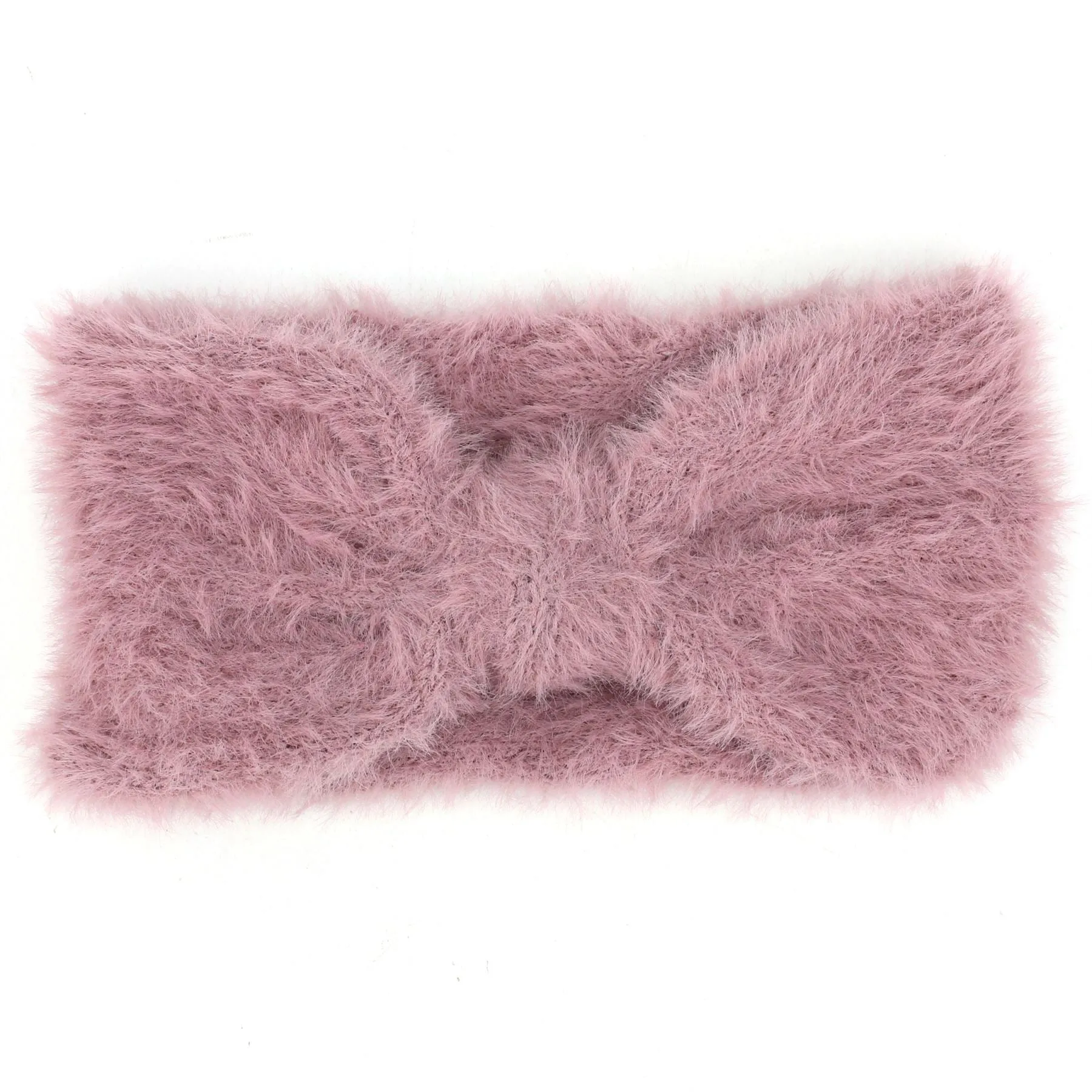 Bowknot Faux Fur Headband - Pink