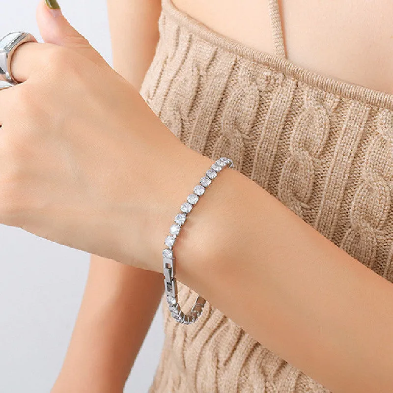 Bracelet Bling Chain Titanium Steel Cubic Chain