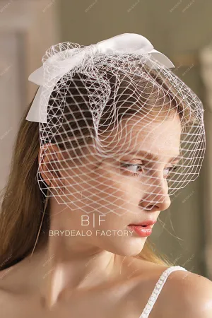 Bridal Birdcage Wedding Veil Short Classic French Blusher Veil