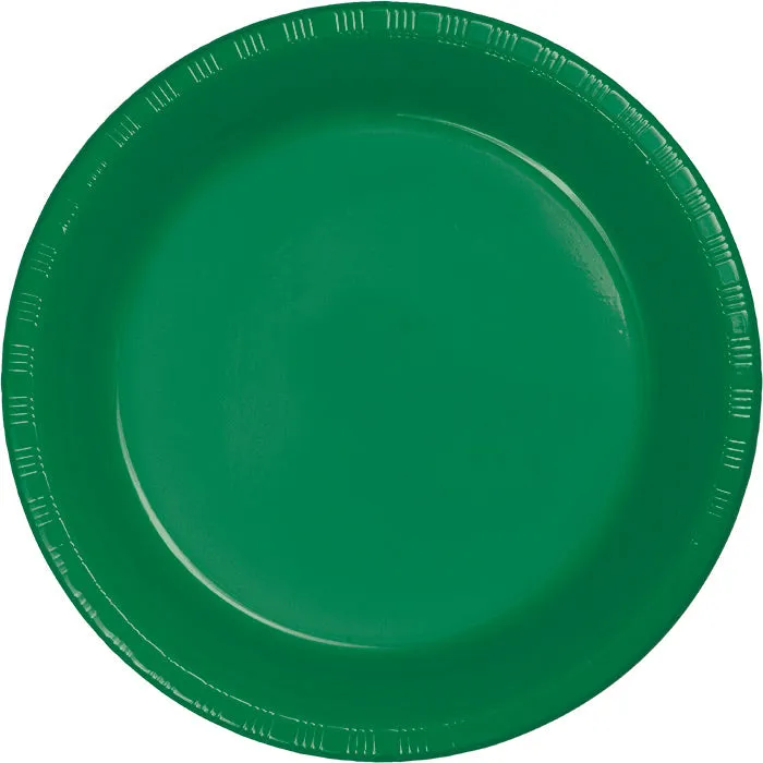 Bulk Emerald Green Plastic Banquet Plates 10.25 inch (240 per Case)