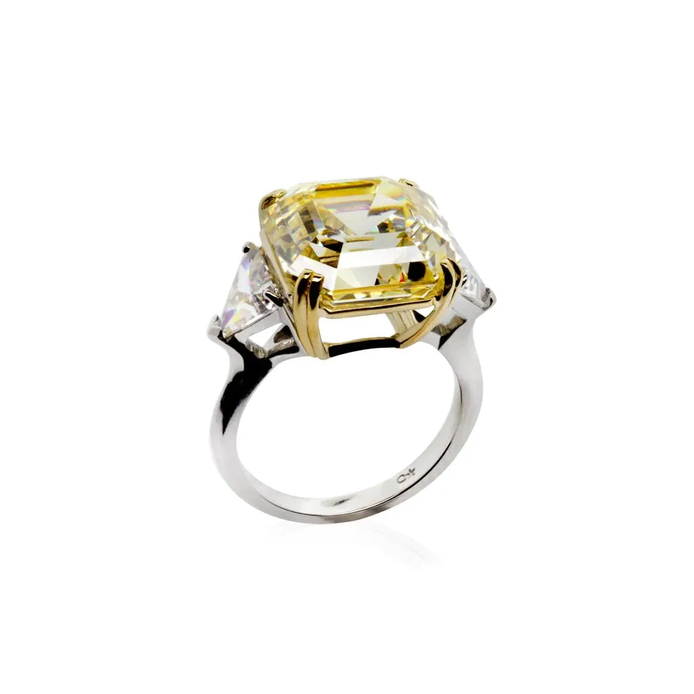 CARAT* London Afia Asscher Cocktail Ring Yellow