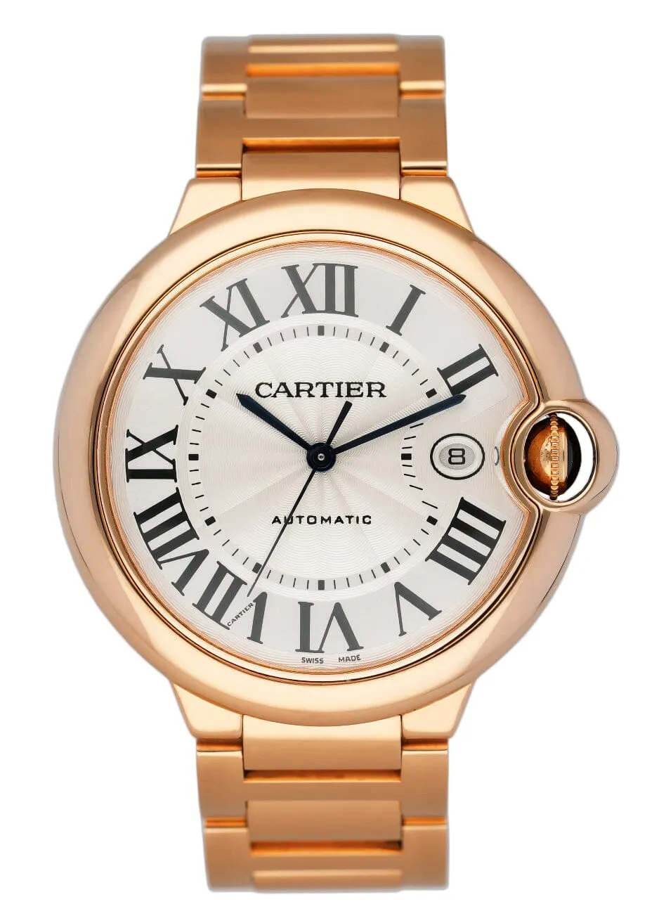 Cartier Ballon Bleu WGBB0016 18K Rose Gold Mens Watch Box Papers