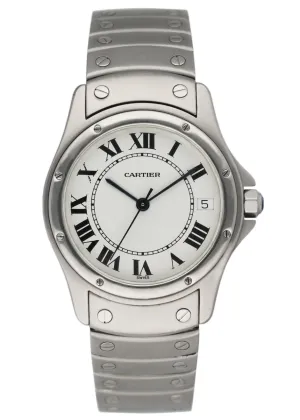 Cartier Cougar 1920/1 Steel White Dial Automatic Mens Watch