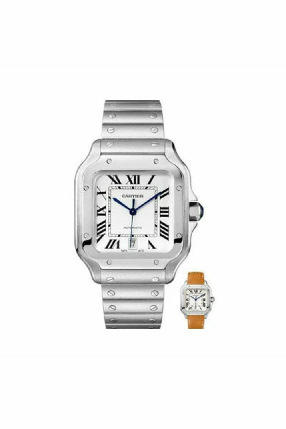 cartier santos de cartier stainless steel 39.8mm men's watch