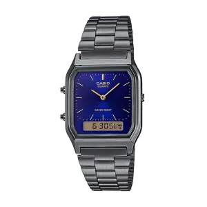 Casio Standard Analog Digital Gray Ion Plated Stainless Steel Band Watch AQ230GG-2A AQ-230GG-2A