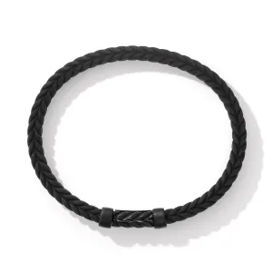 Chevron Black Rubber Bracelet with Black Titanium