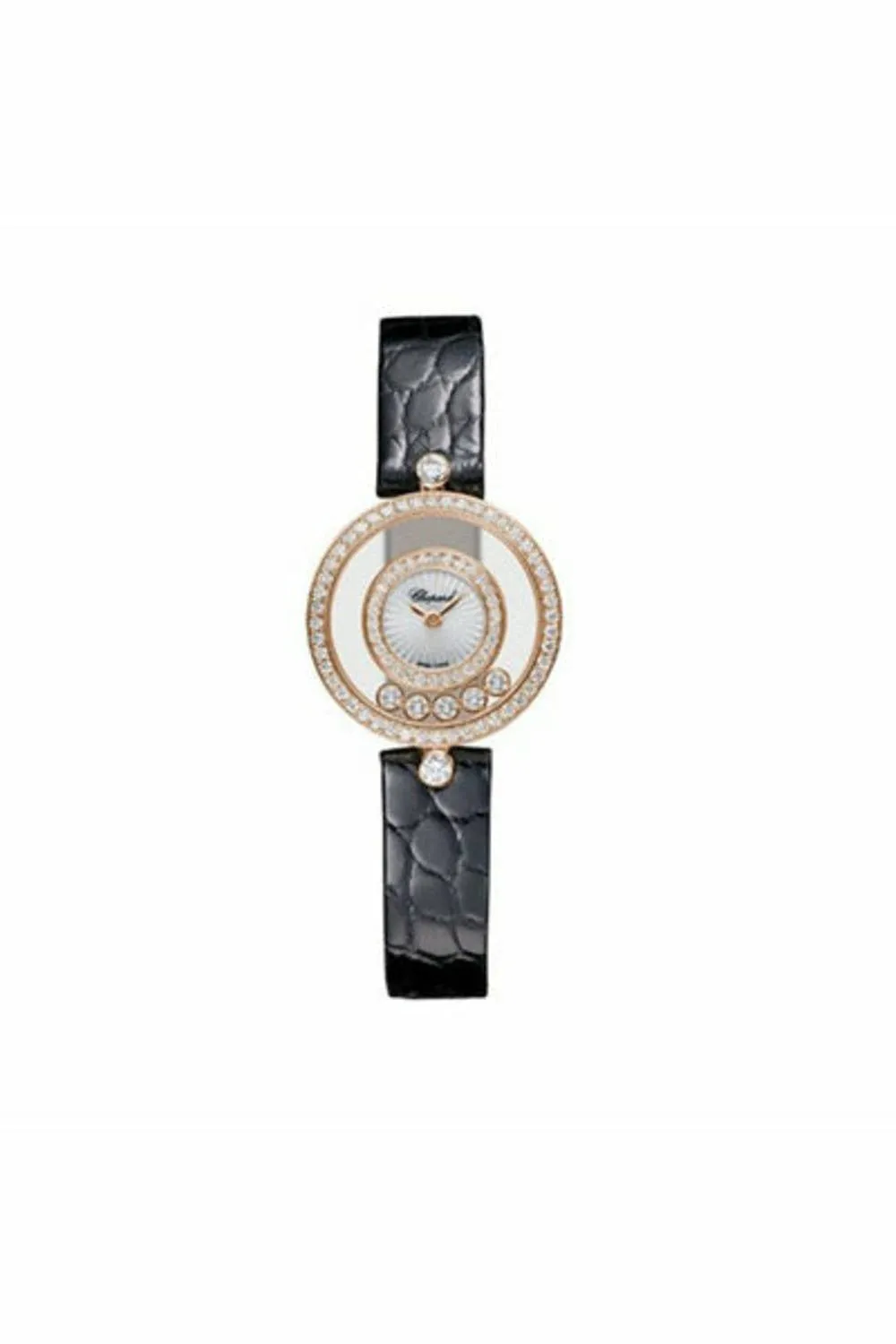 chopard happy diamonds icons 26 mm quartz rose gold diamonds ref. 203957-5214