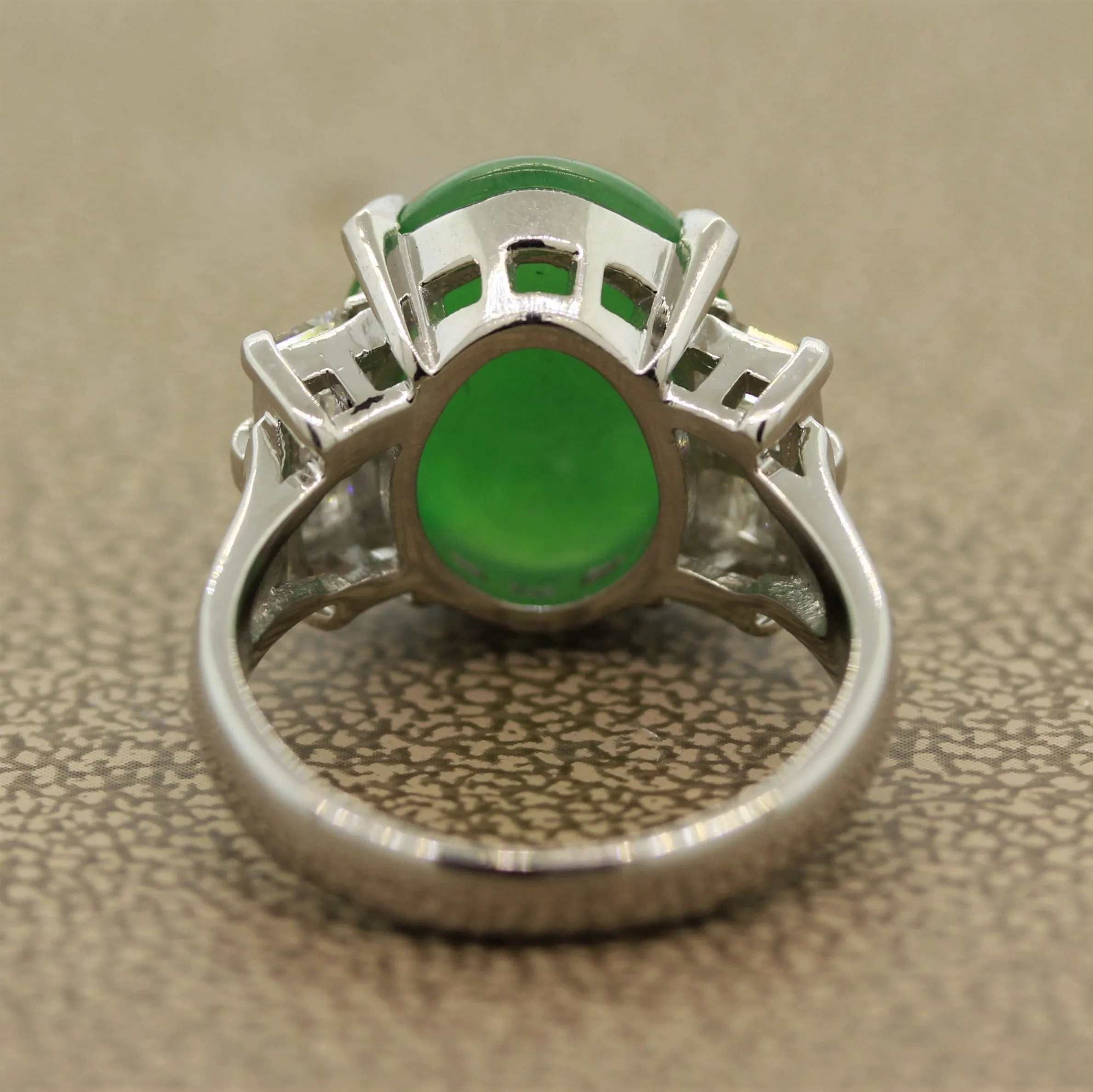 Classic Jadeite Jade Diamond Platinum Ring