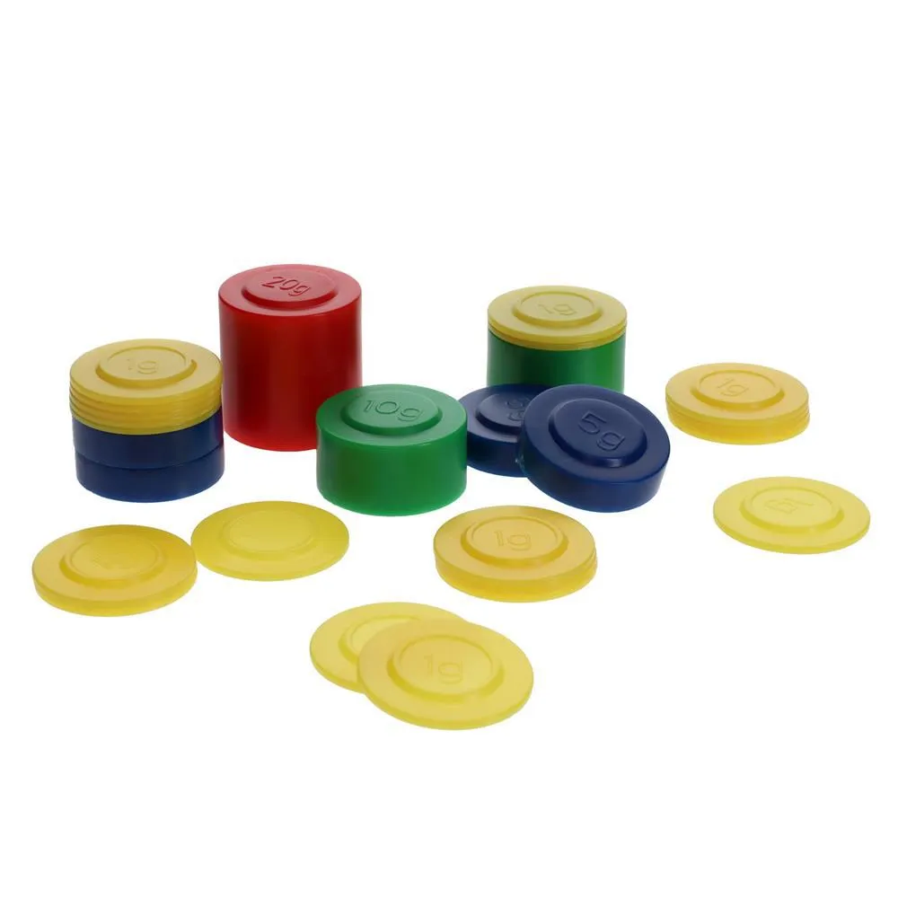 Clever Kidz - Pack of 27 Stackable Metric Weights - Assorted Colours