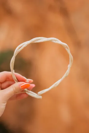 Cream Acetate Braided Headband