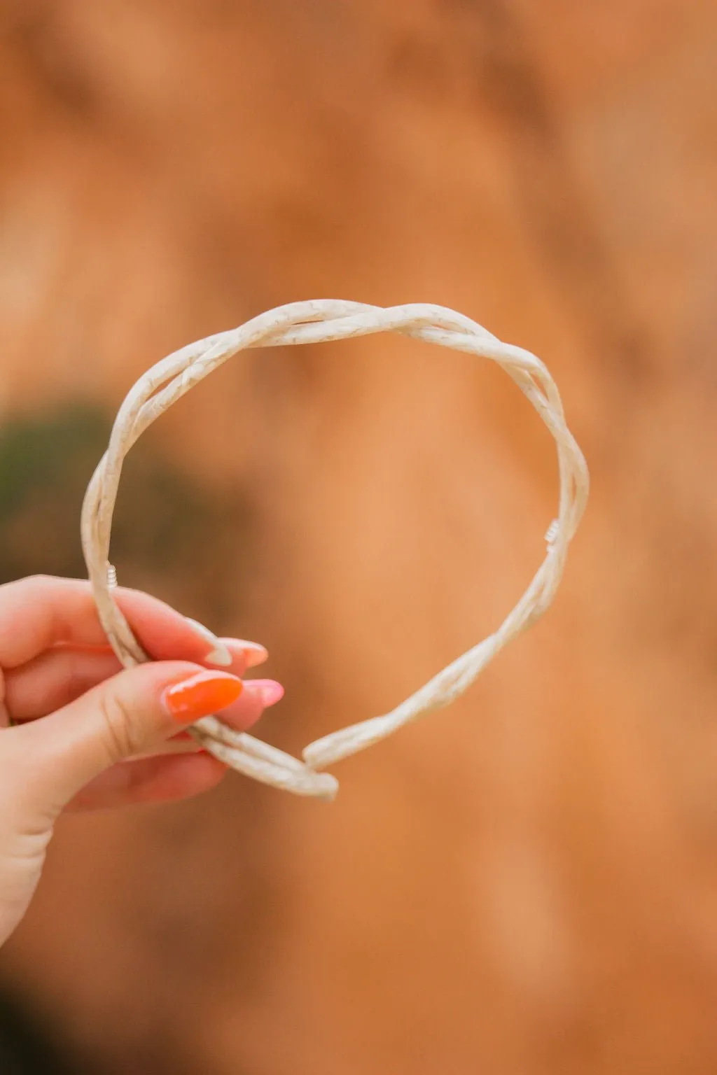 Cream Acetate Braided Headband