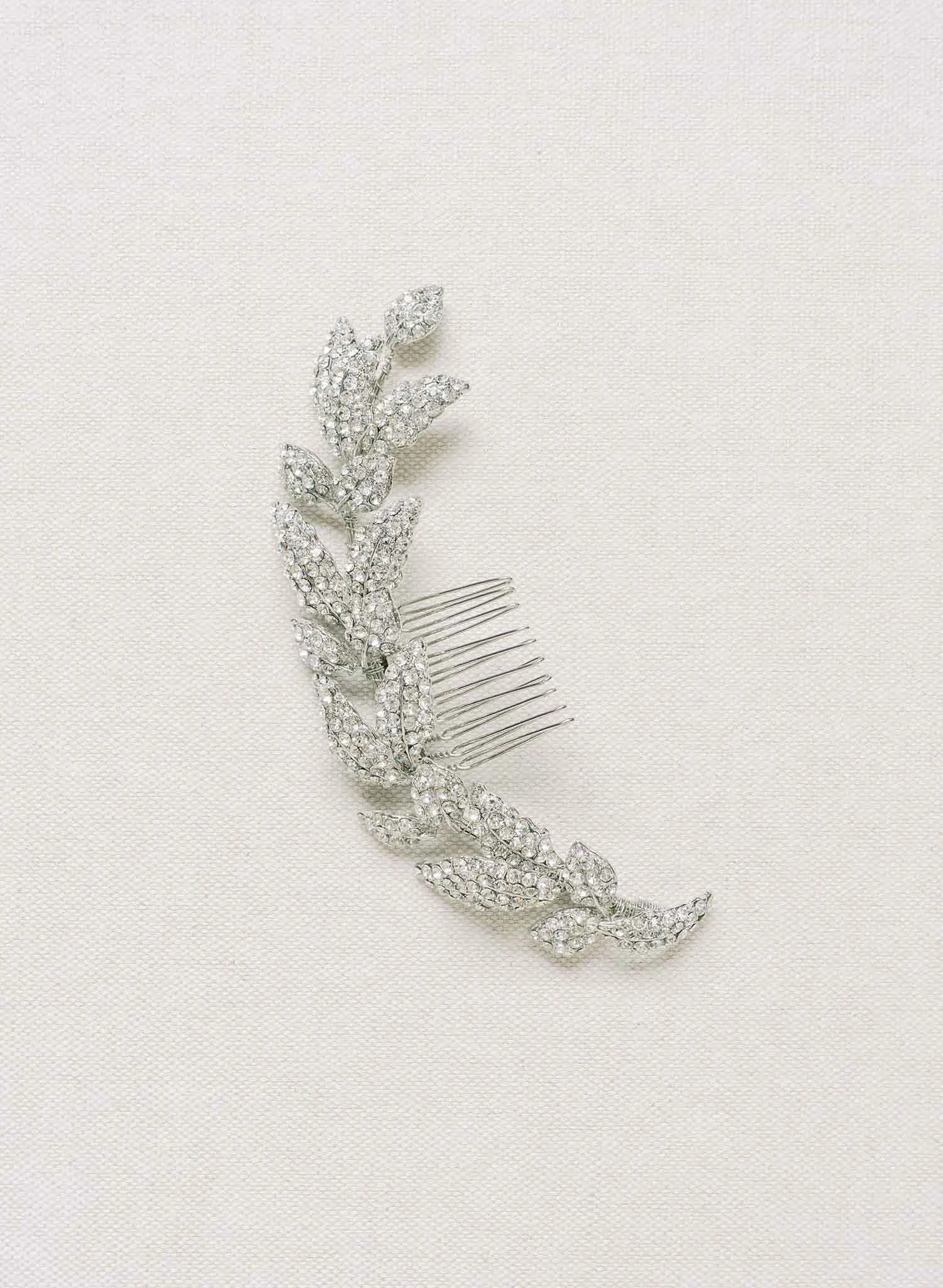 Crystal encrusted leaves hair comb - Style #2147