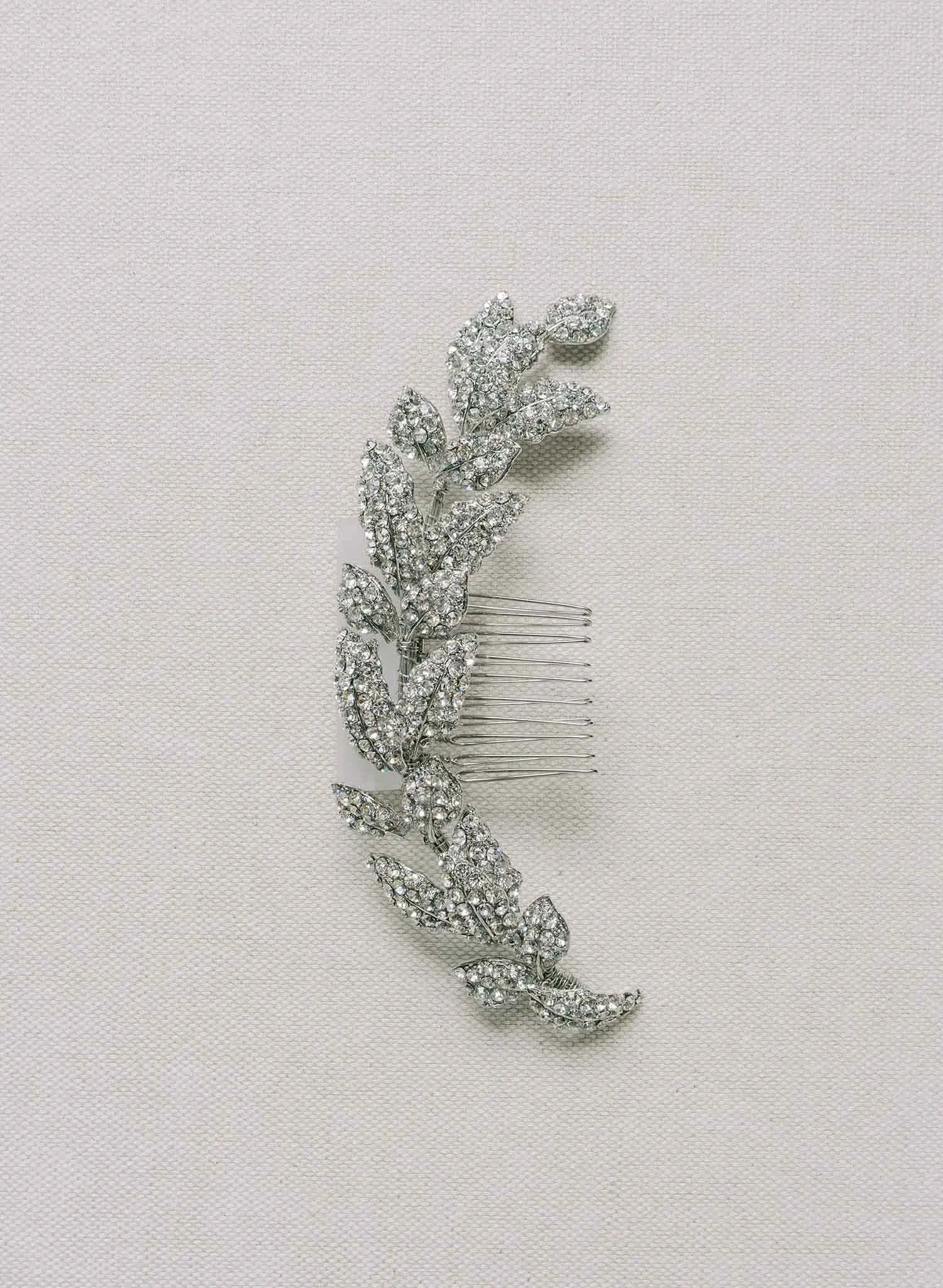 Crystal encrusted leaves hair comb - Style #2147