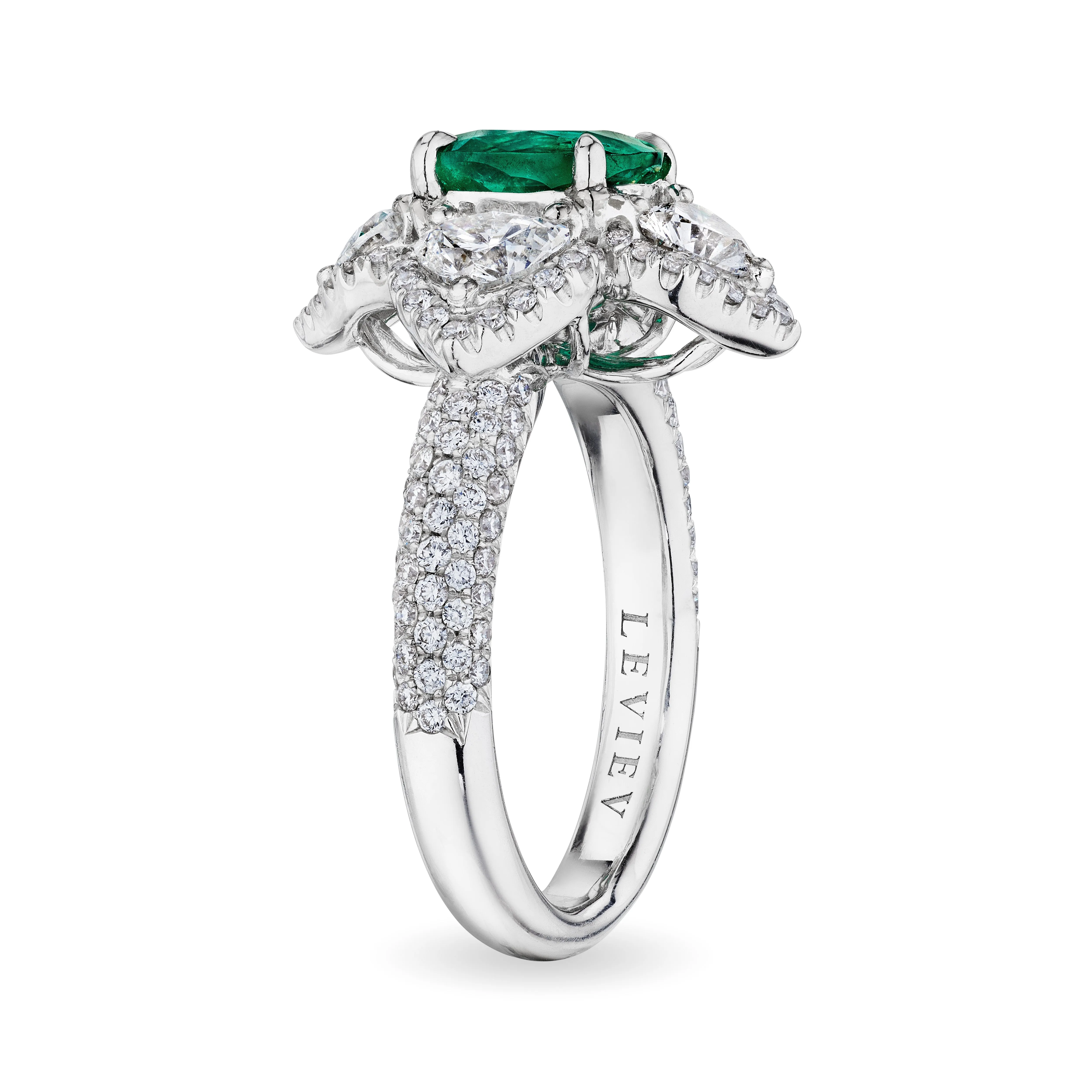 Cushion Cut Green Colombian Emerald Ring, 1.5 CT