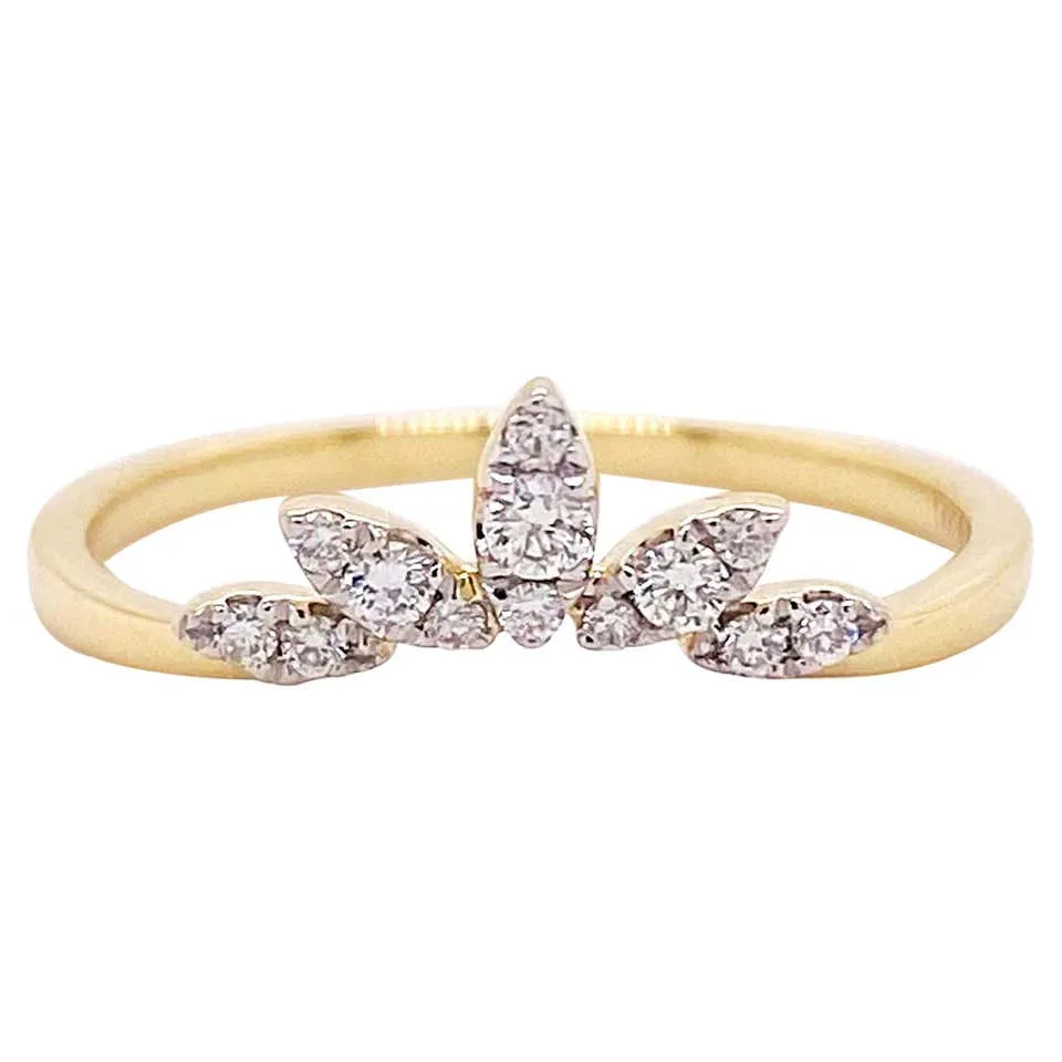 Diamond Marquise Curved Ring