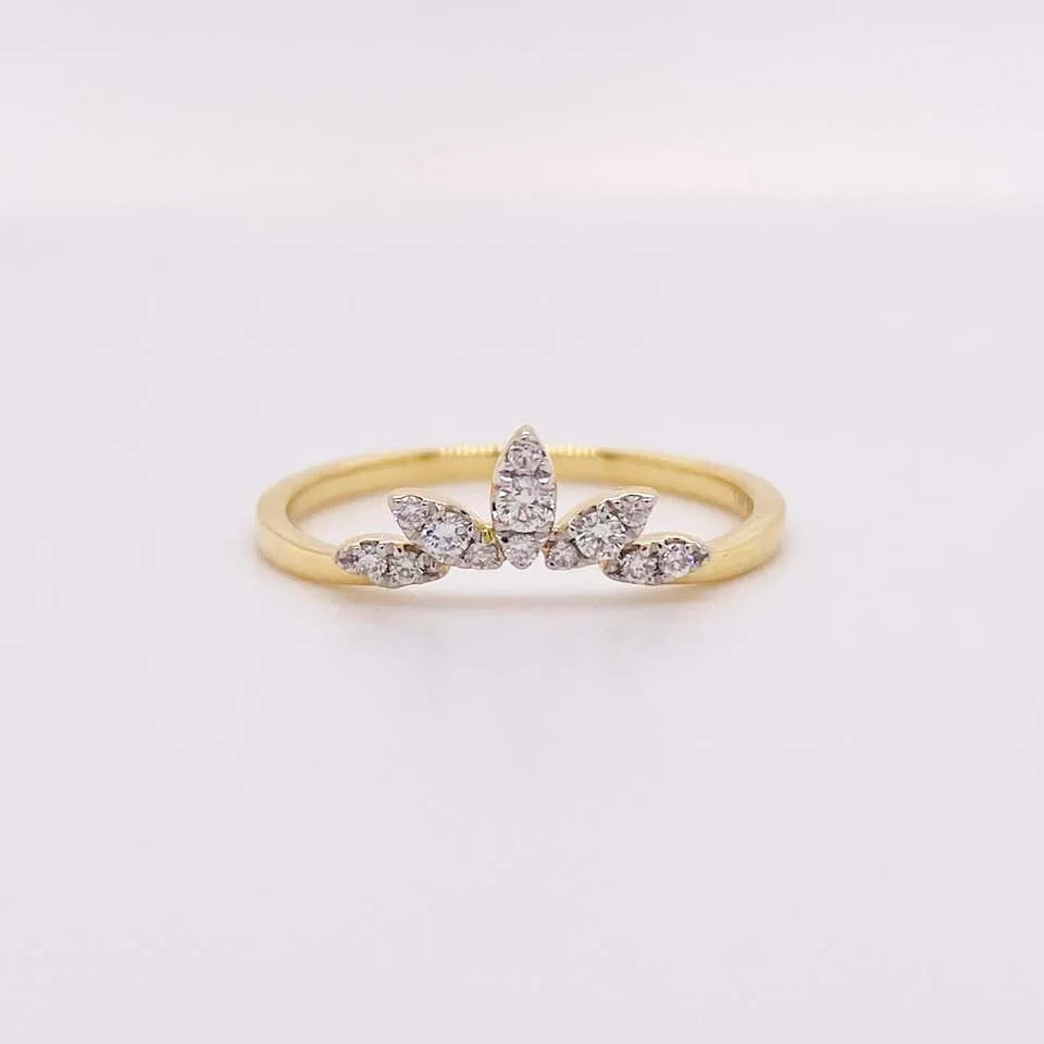 Diamond Marquise Curved Ring