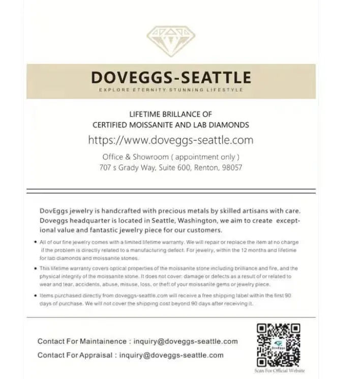 Doveggs round moissanite/lab grown diamond/colored gem bangle