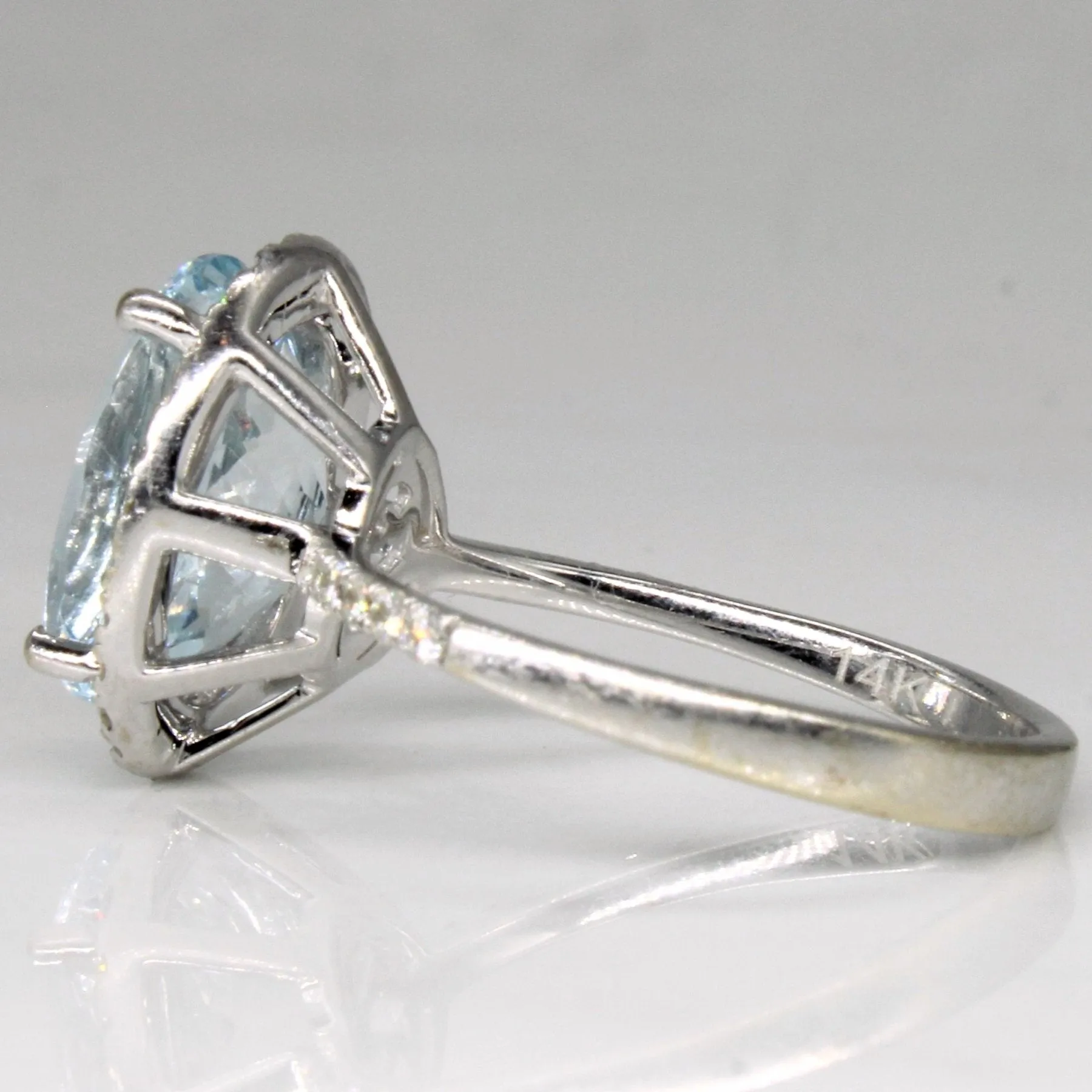 'Effy' Aquamarine & Diamond Cocktail Ring | 3.25ct, 0.40ctw | SZ 7 |