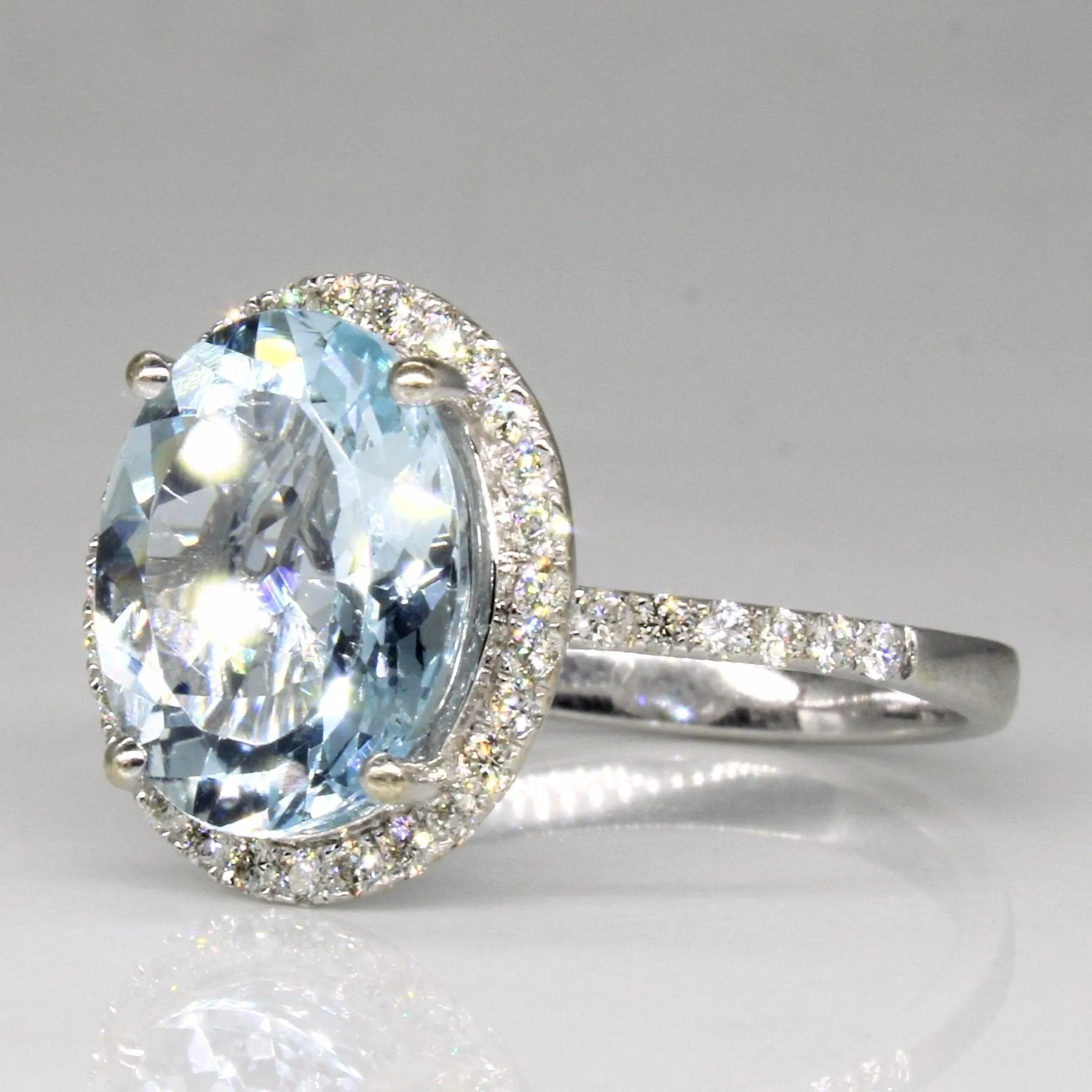 'Effy' Aquamarine & Diamond Cocktail Ring | 3.25ct, 0.40ctw | SZ 7 |