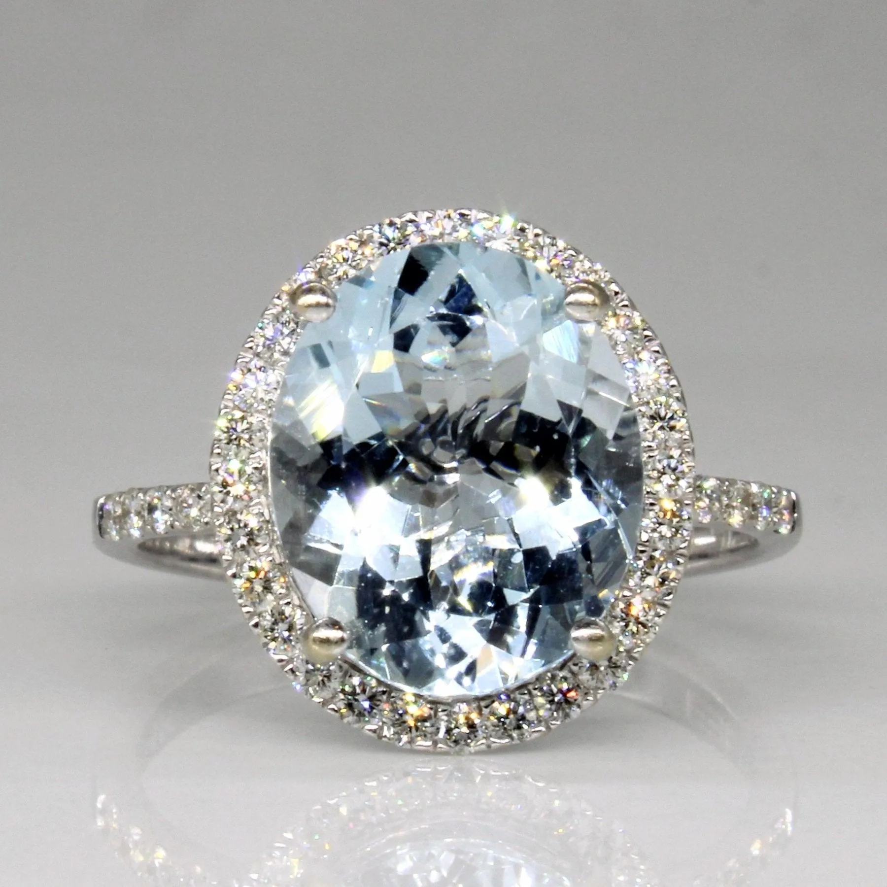 'Effy' Aquamarine & Diamond Cocktail Ring | 3.25ct, 0.40ctw | SZ 7 |