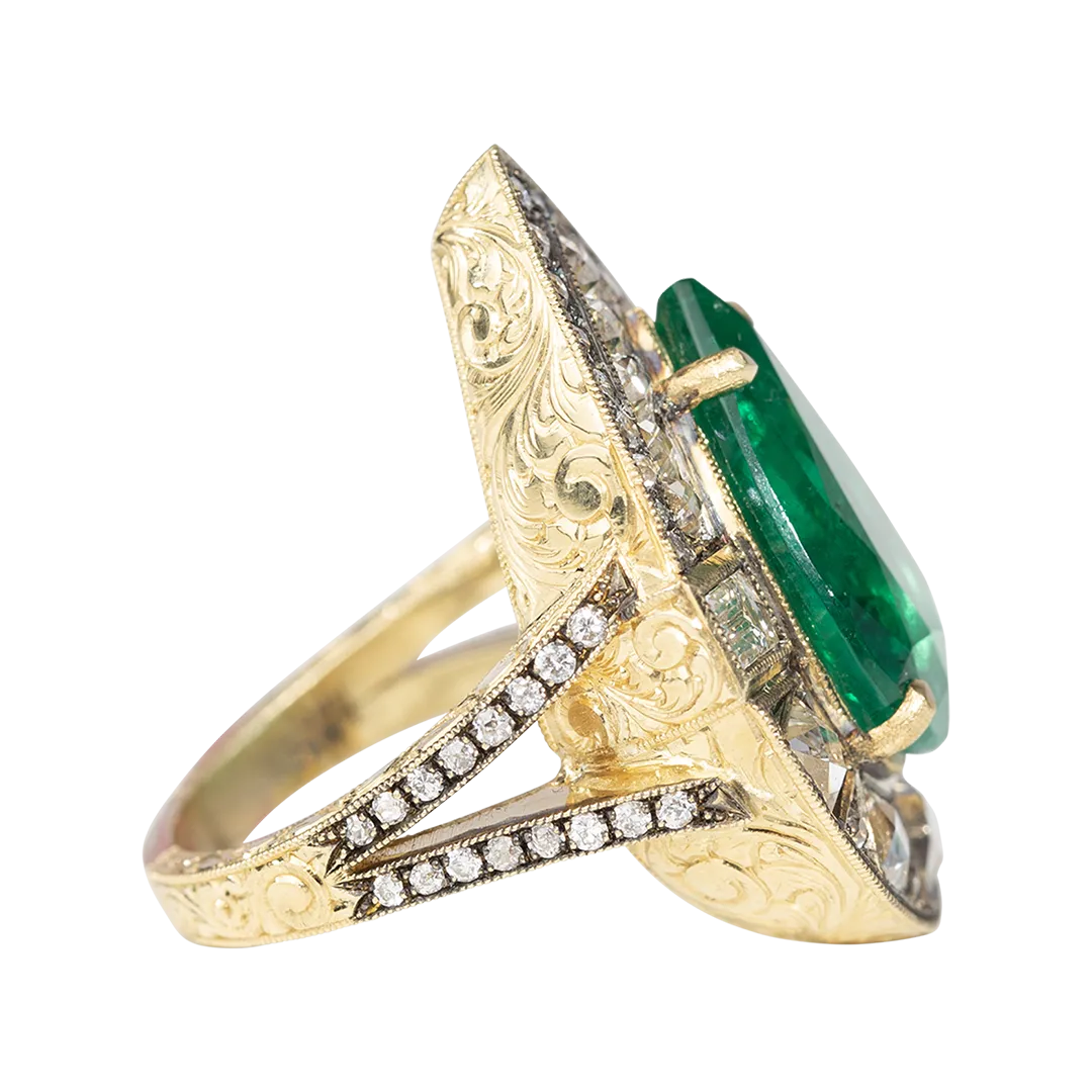 Emerald and Diamond Ring