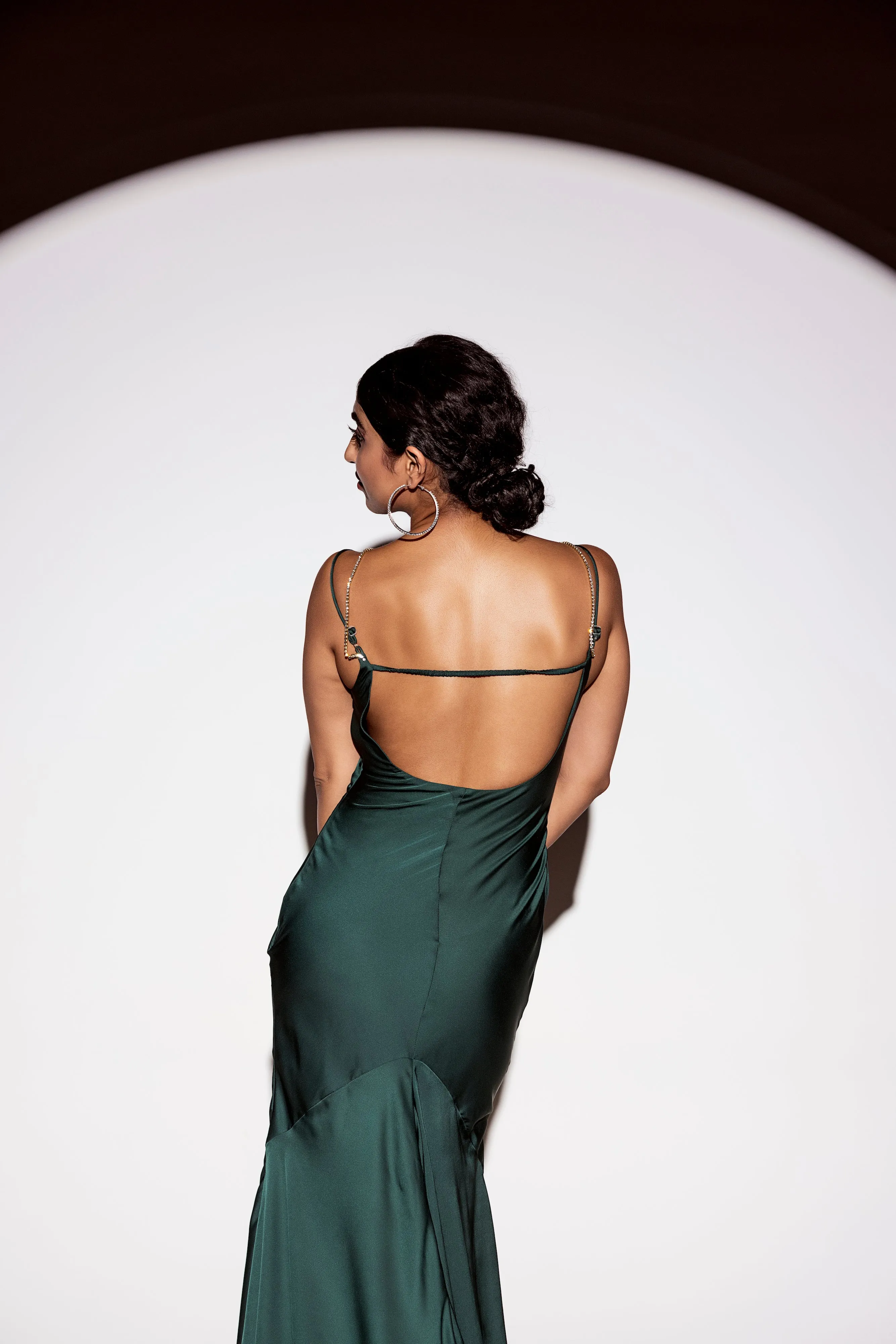 Esmerelda Emerald Armani Satin Slip Gown