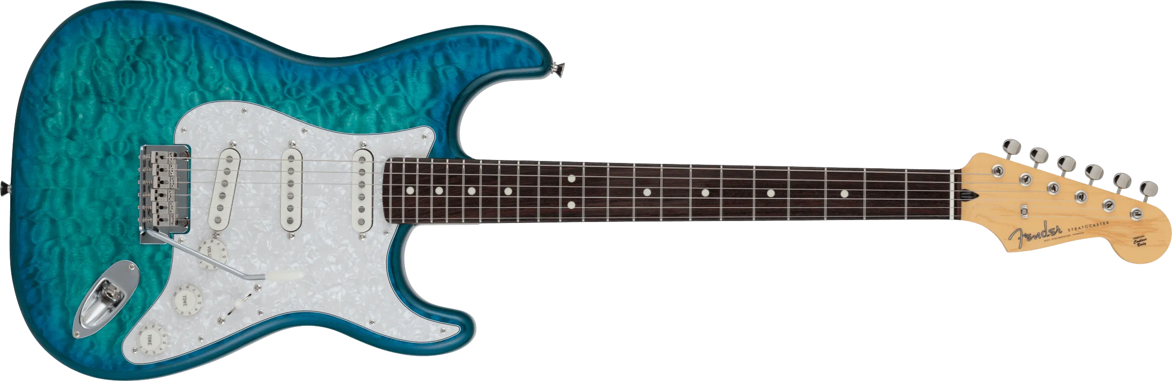 Fender 2024 Collection Made in Japan Hybrid II Stratocaster - Quilt Aquamarine