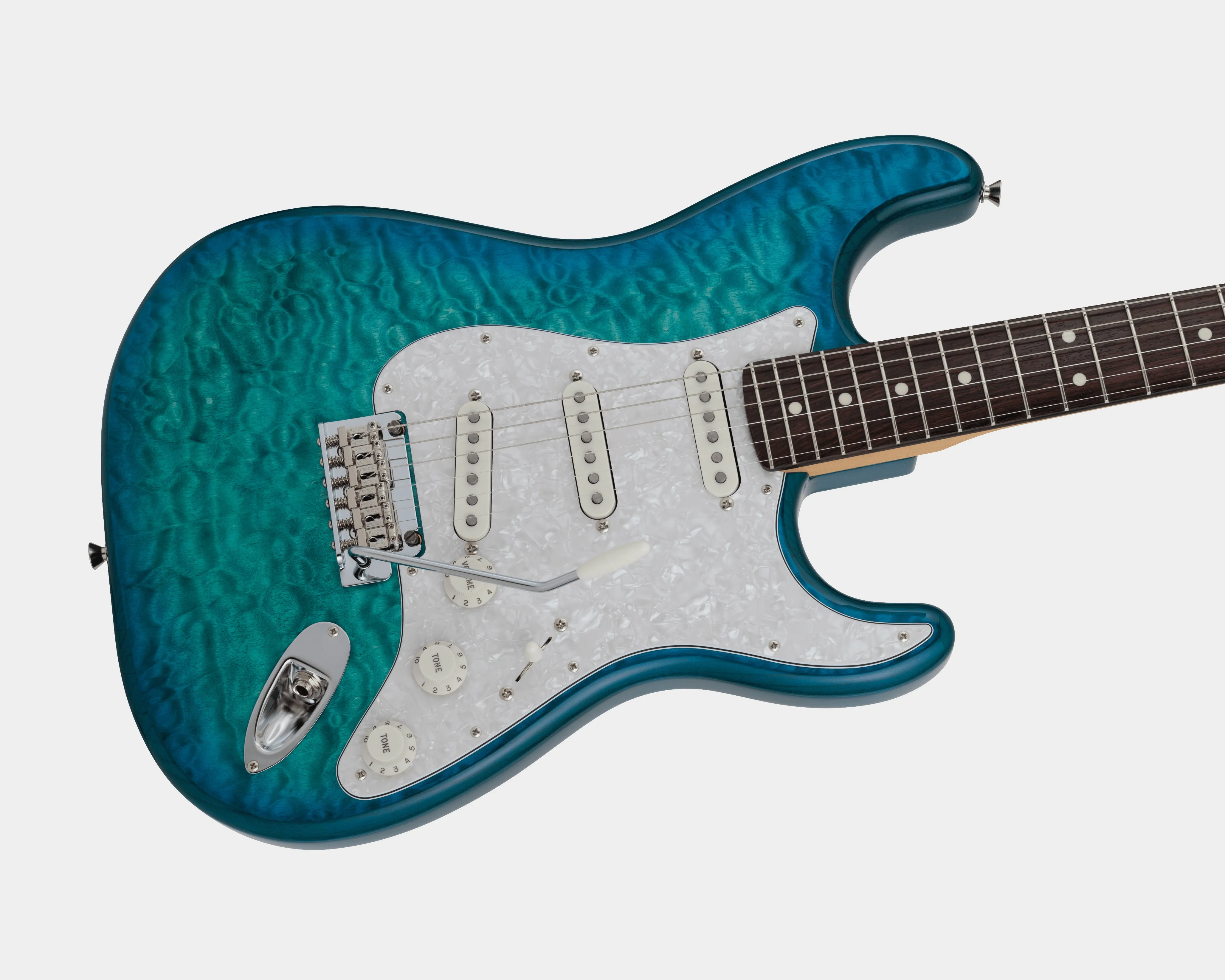 Fender 2024 Collection Made in Japan Hybrid II Stratocaster - Quilt Aquamarine