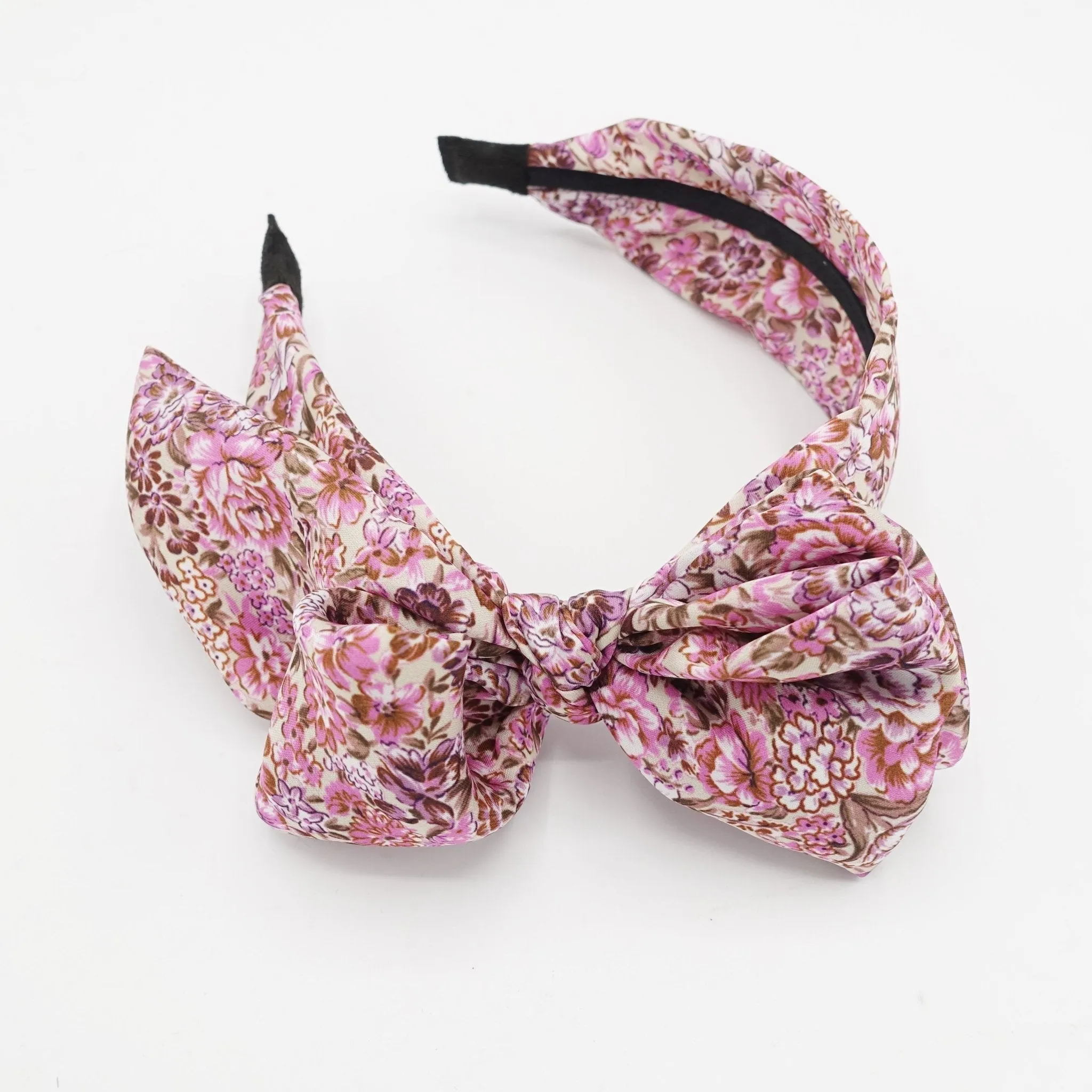 floral bow knot headband flower print hairband woman hair accessory