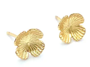 Four Leaf Clover Studs , Sterling Silver & 14K Gold Filled, Sku#1075-4