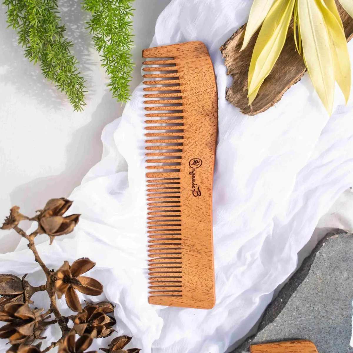 Full Neem Comb Wave Shape for Detangling and shampoo