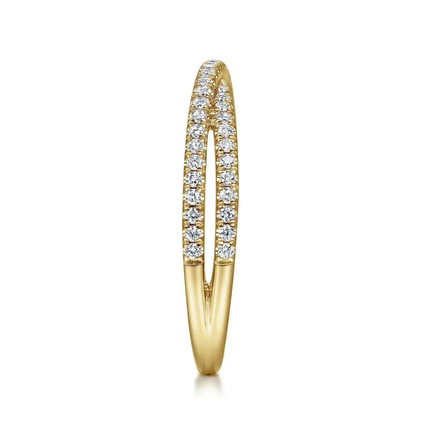 Gabriel & Co. Criss-Cross Two Layer Diamond Band