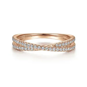 Gabriel & Co. Criss-Cross Two Layer Diamond Band