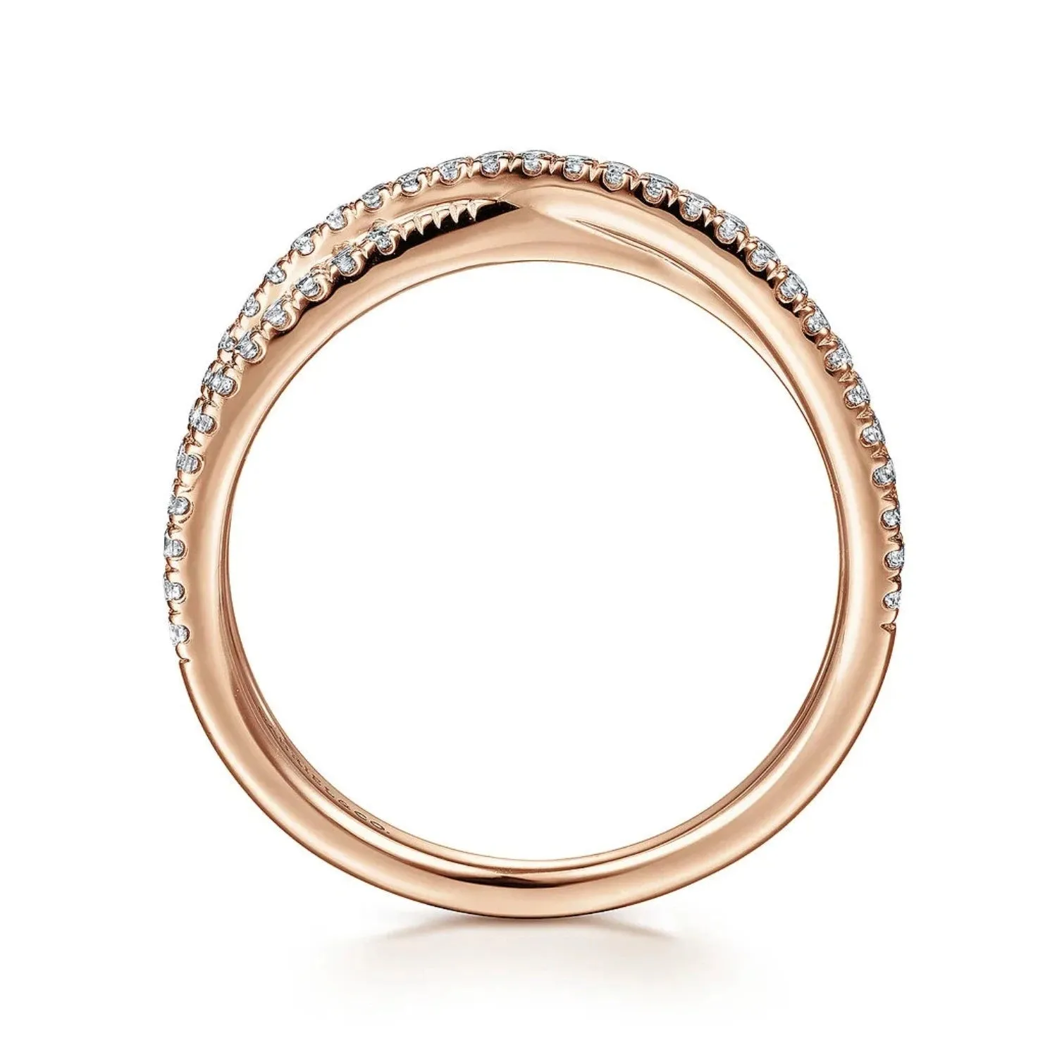 Gabriel & Co. Criss-Cross Two Layer Diamond Band