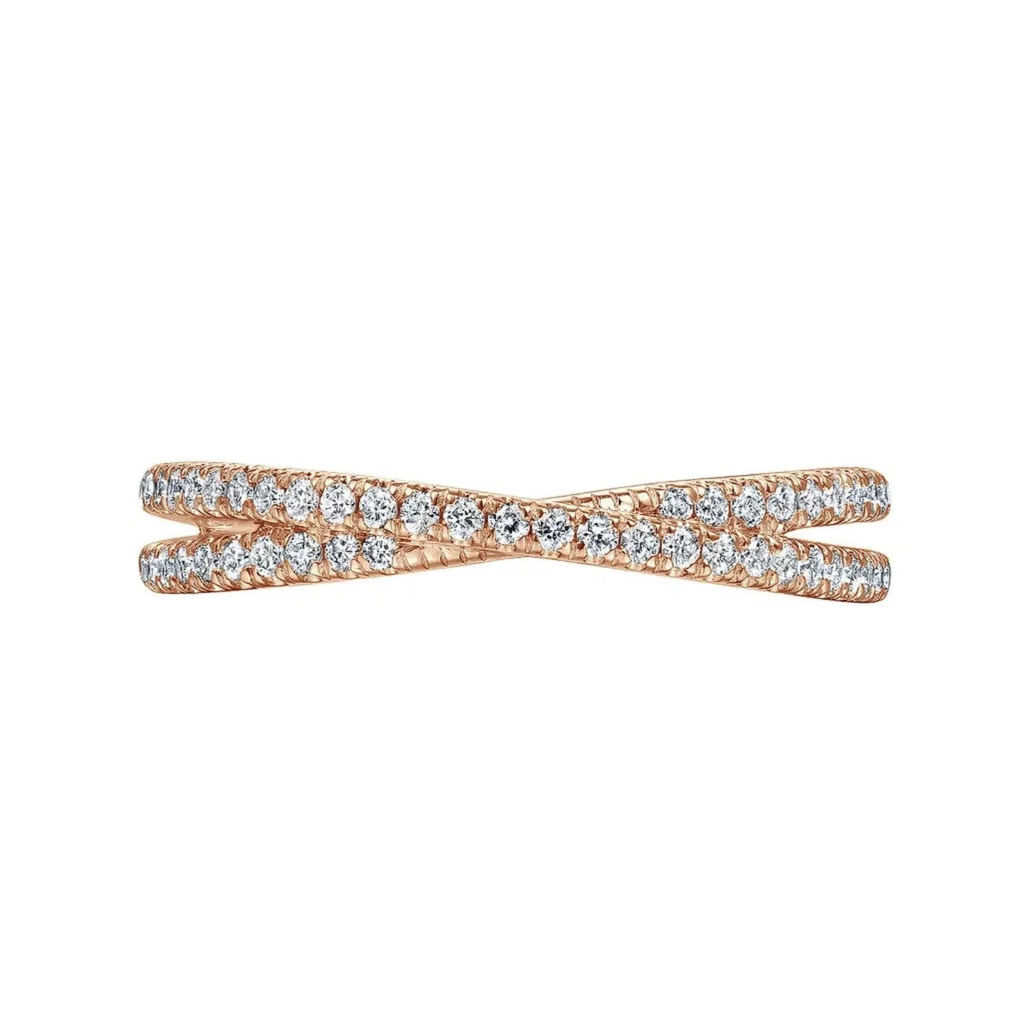 Gabriel & Co. Criss-Cross Two Layer Diamond Band