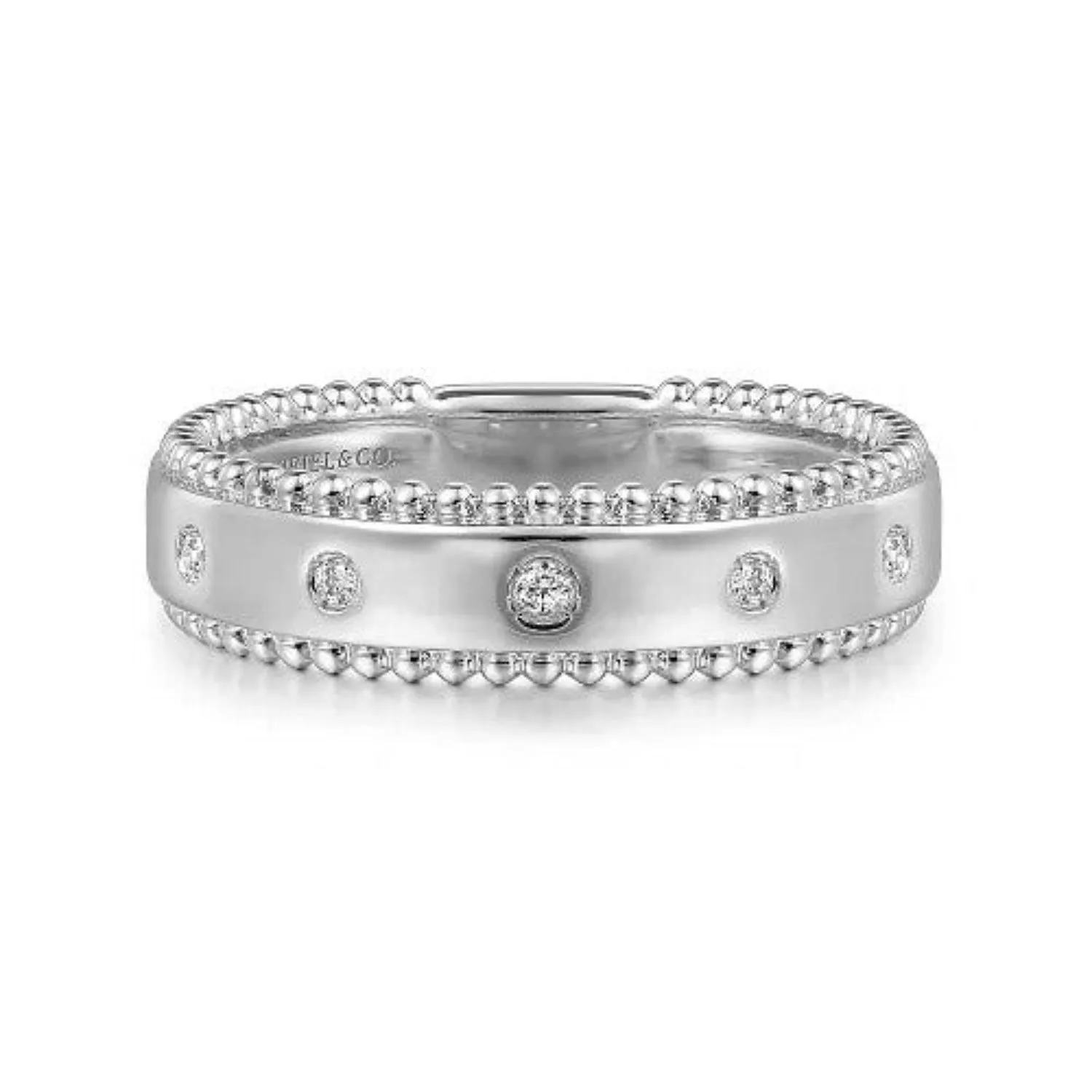 Gabriel & Co. Wide Bujukan Bezel Set Diamond Ring