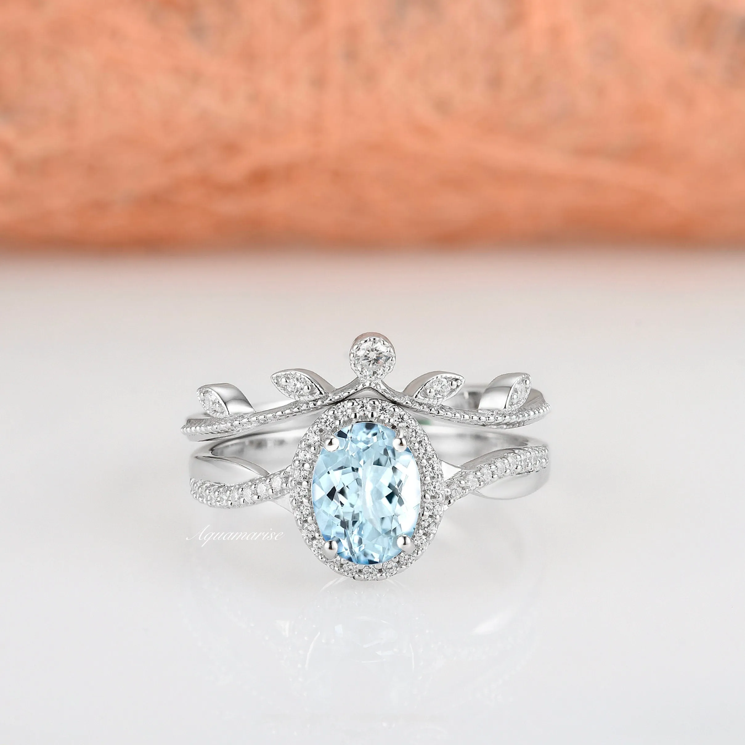 Gemma Aquamarine Ring- Sterling Silver