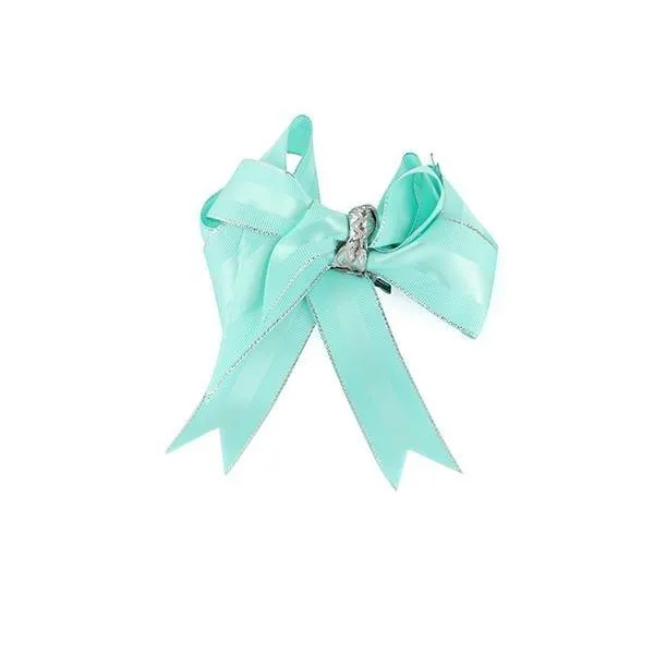 GIRLS AQUAMARINE CLIP DOUBLE BOW