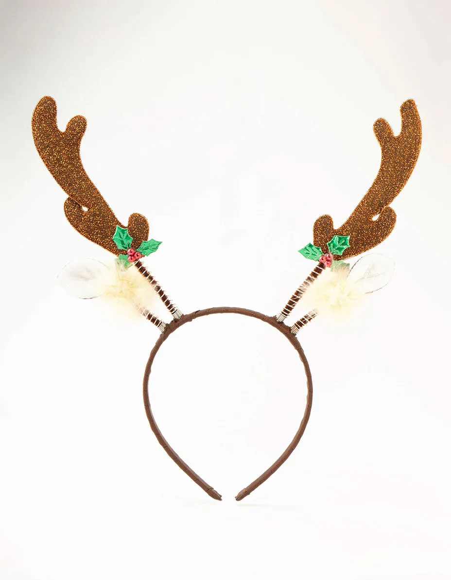 Glitter Reindeer Headband