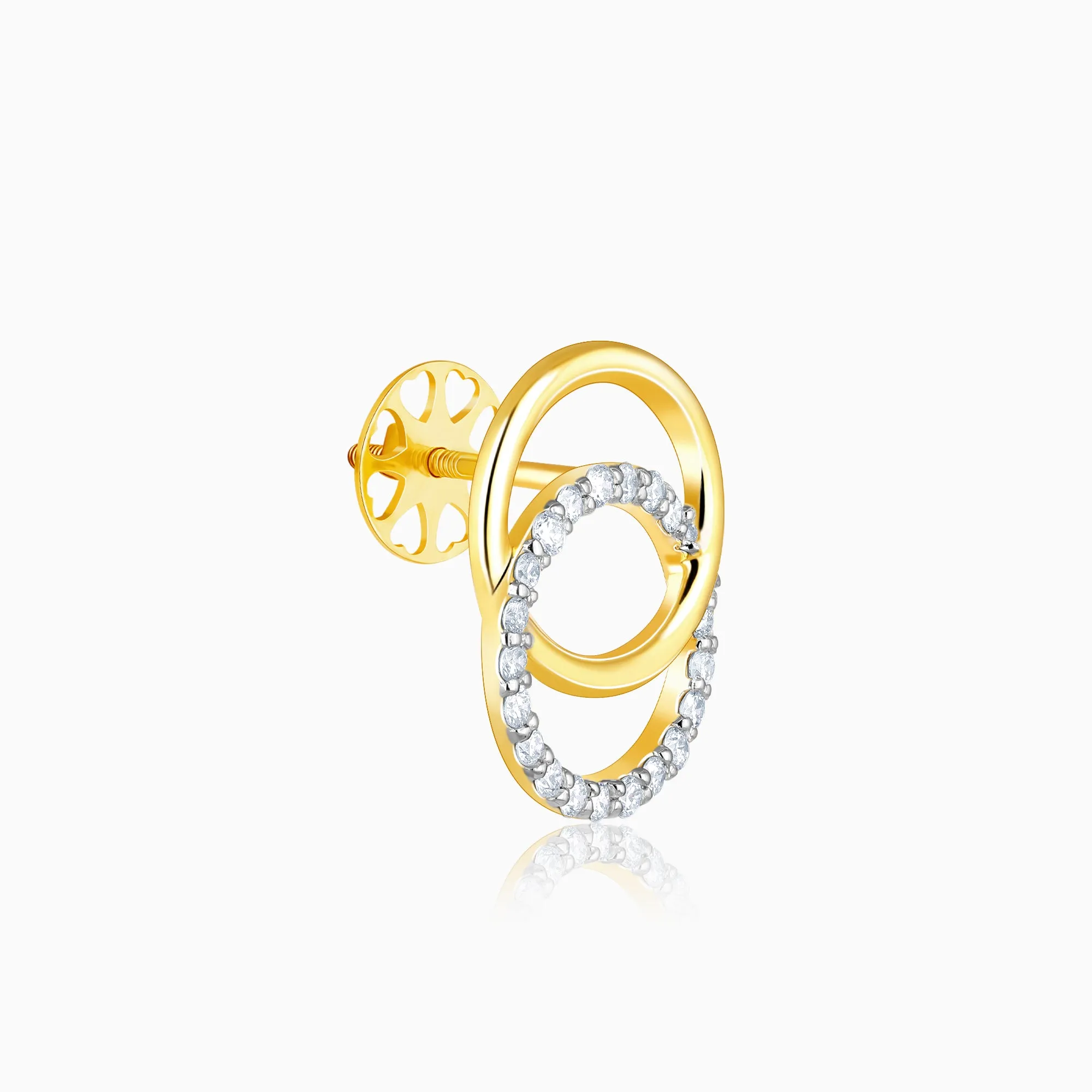 Gold Radiant Orbit Diamond Earrings