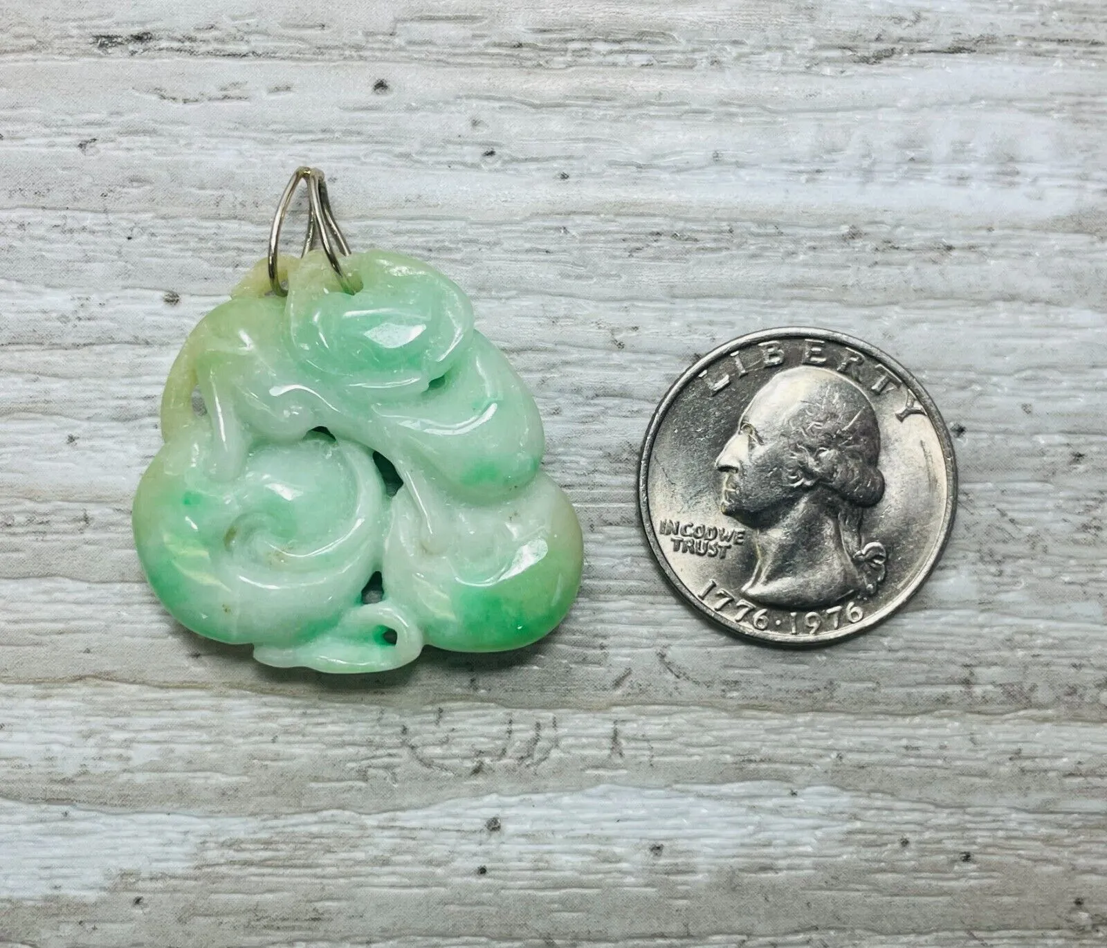 Gorgeous Vintage Natural Carved Jade Pendant