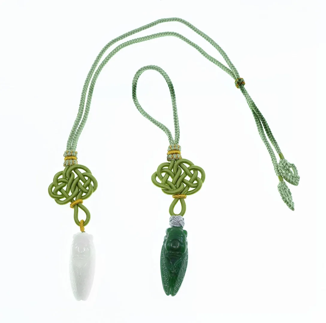 Green Jade Cicada Pendant Bag Accessory