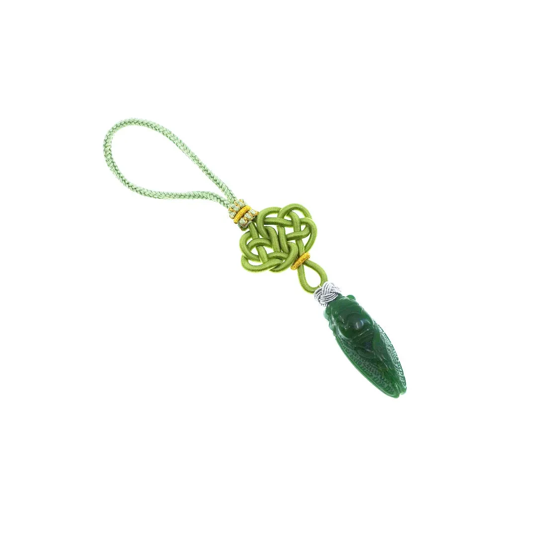 Green Jade Cicada Pendant Bag Accessory