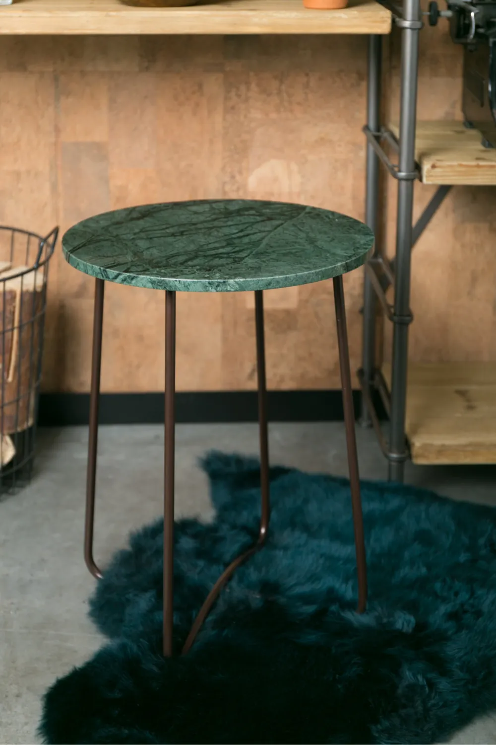 Green Round Marble End Table | Dutchbone Emerald